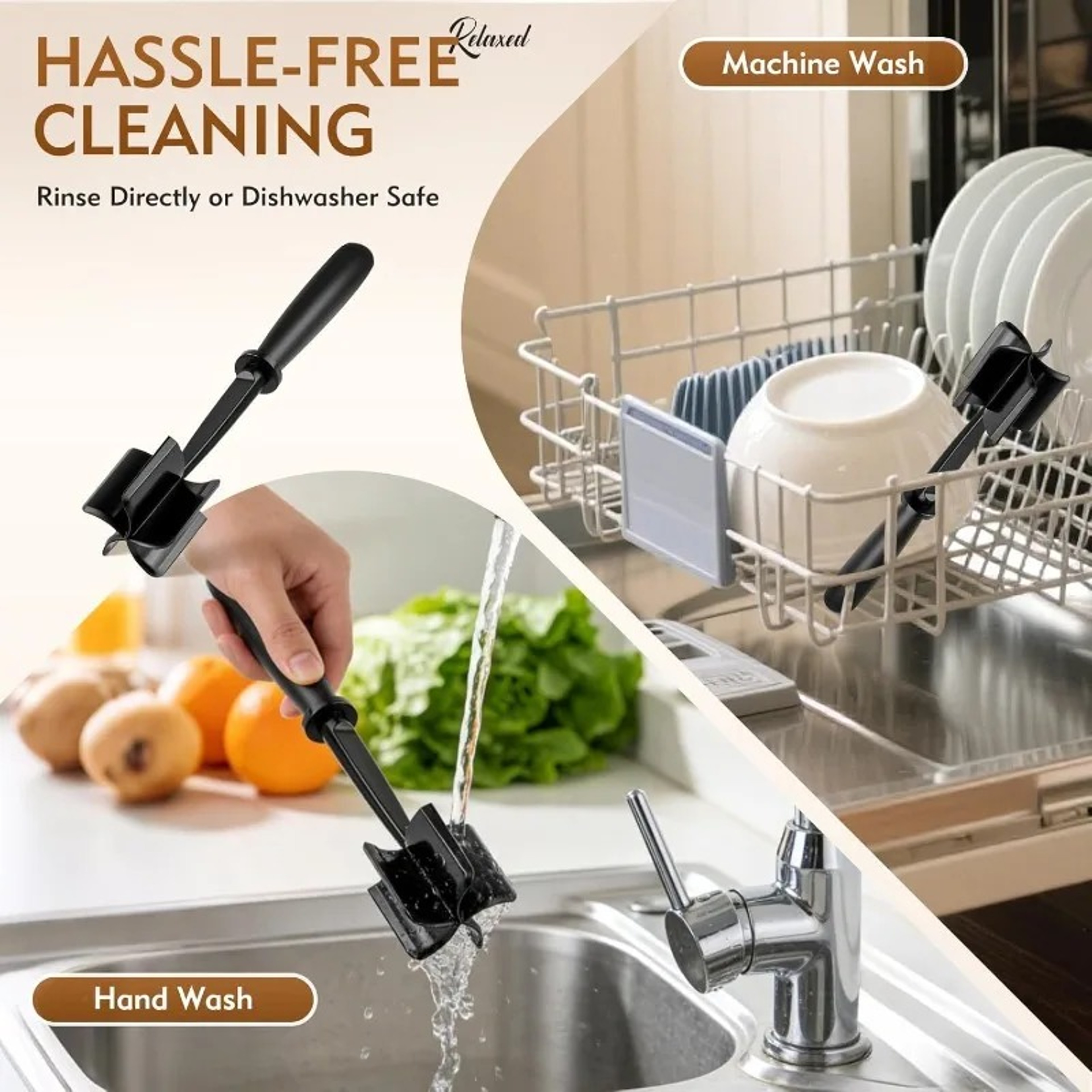 Manual Meat Chopper Multifunctional Handheld Masher Shredder And Kitchen Mixing Tool 5