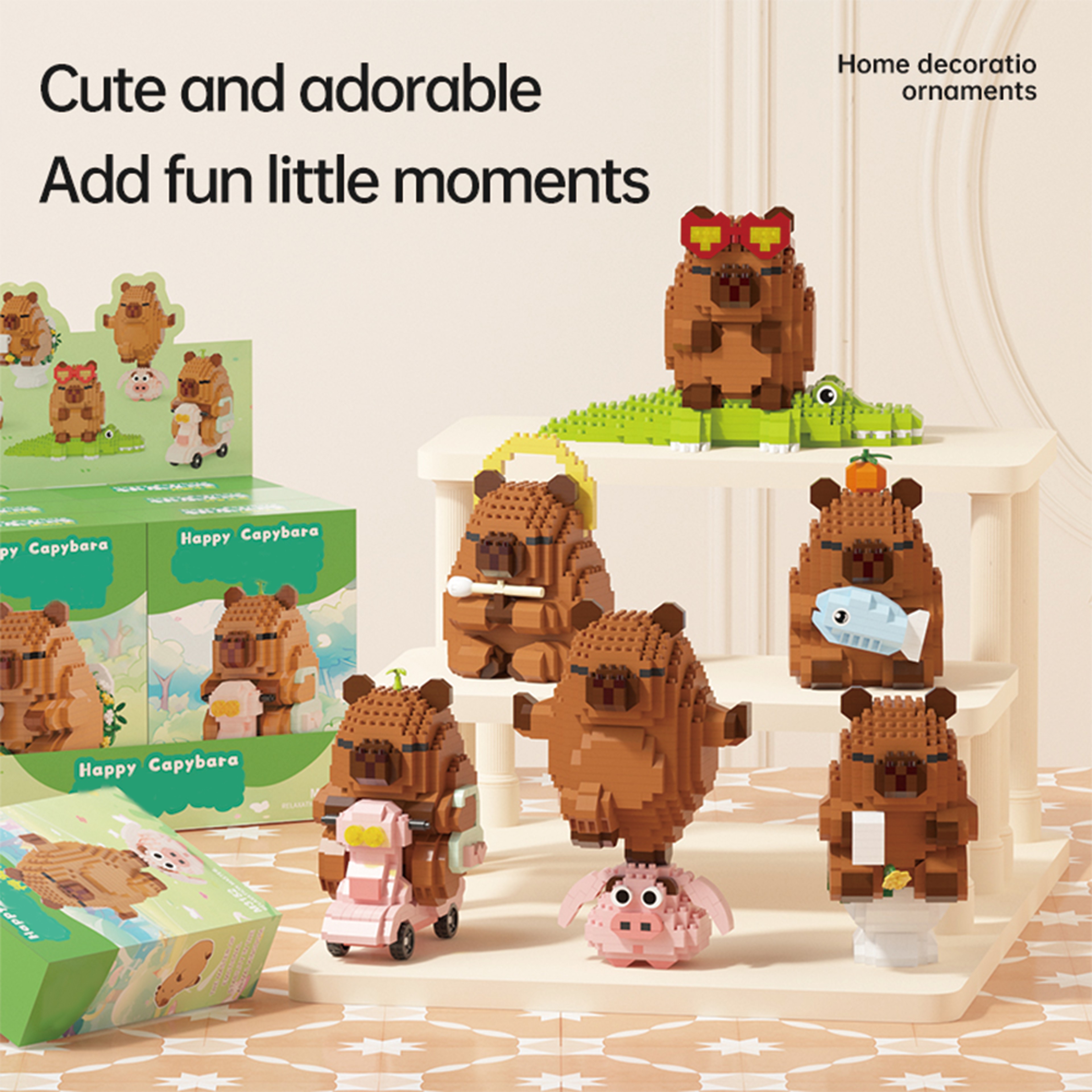 Capybara Micro Building Blocks DIY SelfLocking Model Set 4