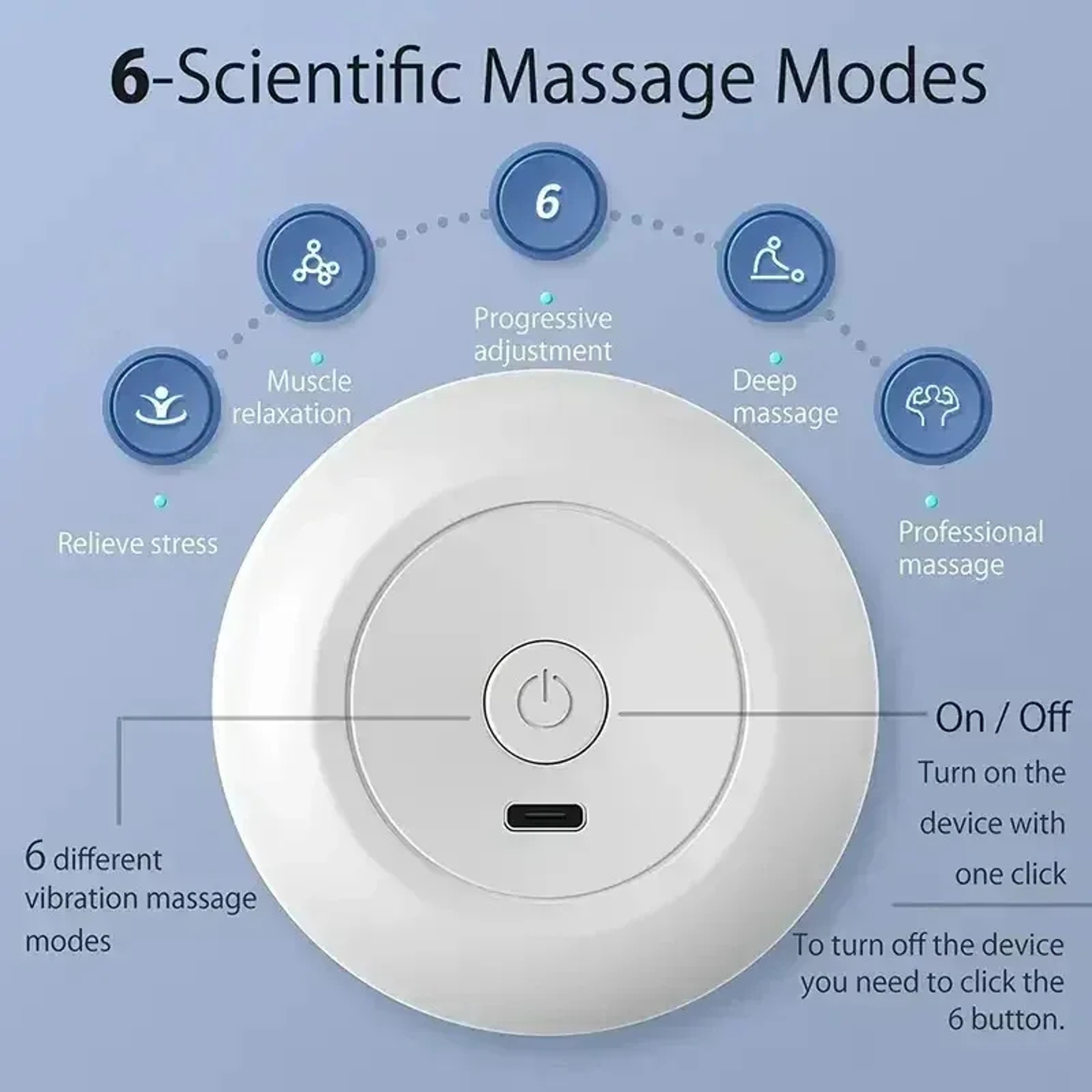 Mini Massage Gun With 6 Speed Modes USB Rechargeable Portable Muscle Massager 3