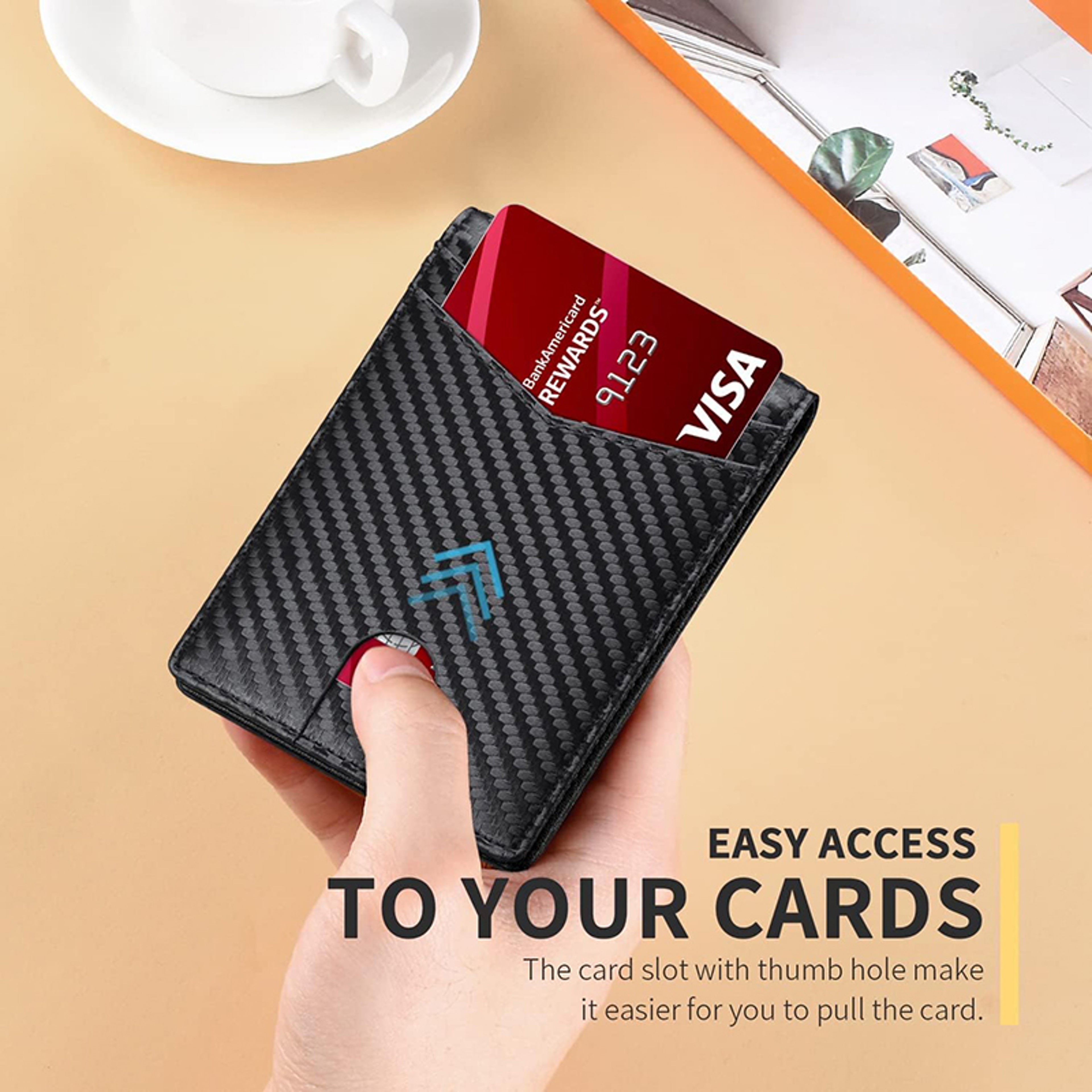 RFID Slim PU Wallet with ID Window and Multi Card Storage – view 5