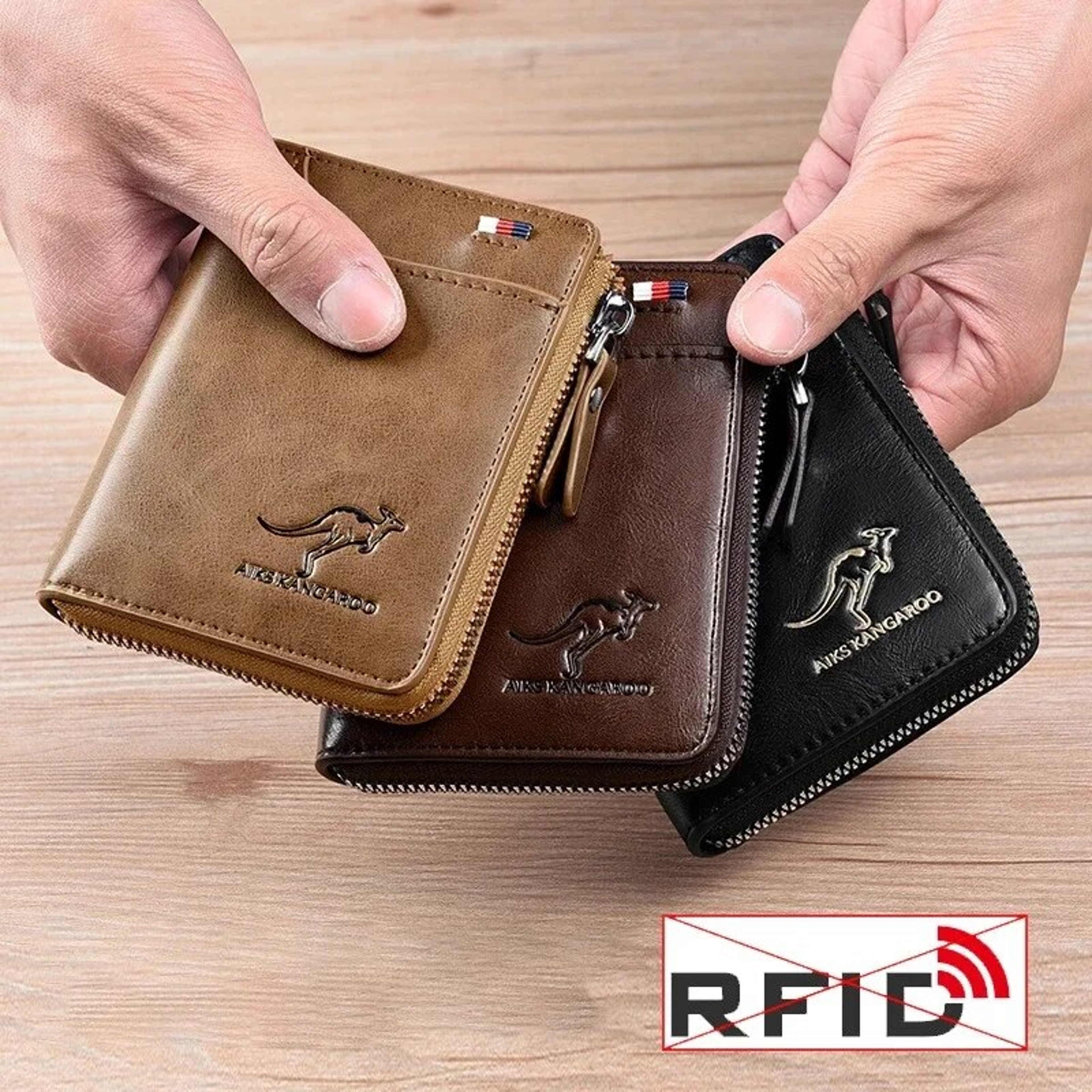 Men's Zipper Wallet with PU Leather Composition and Interior Slot Pocket – view 2