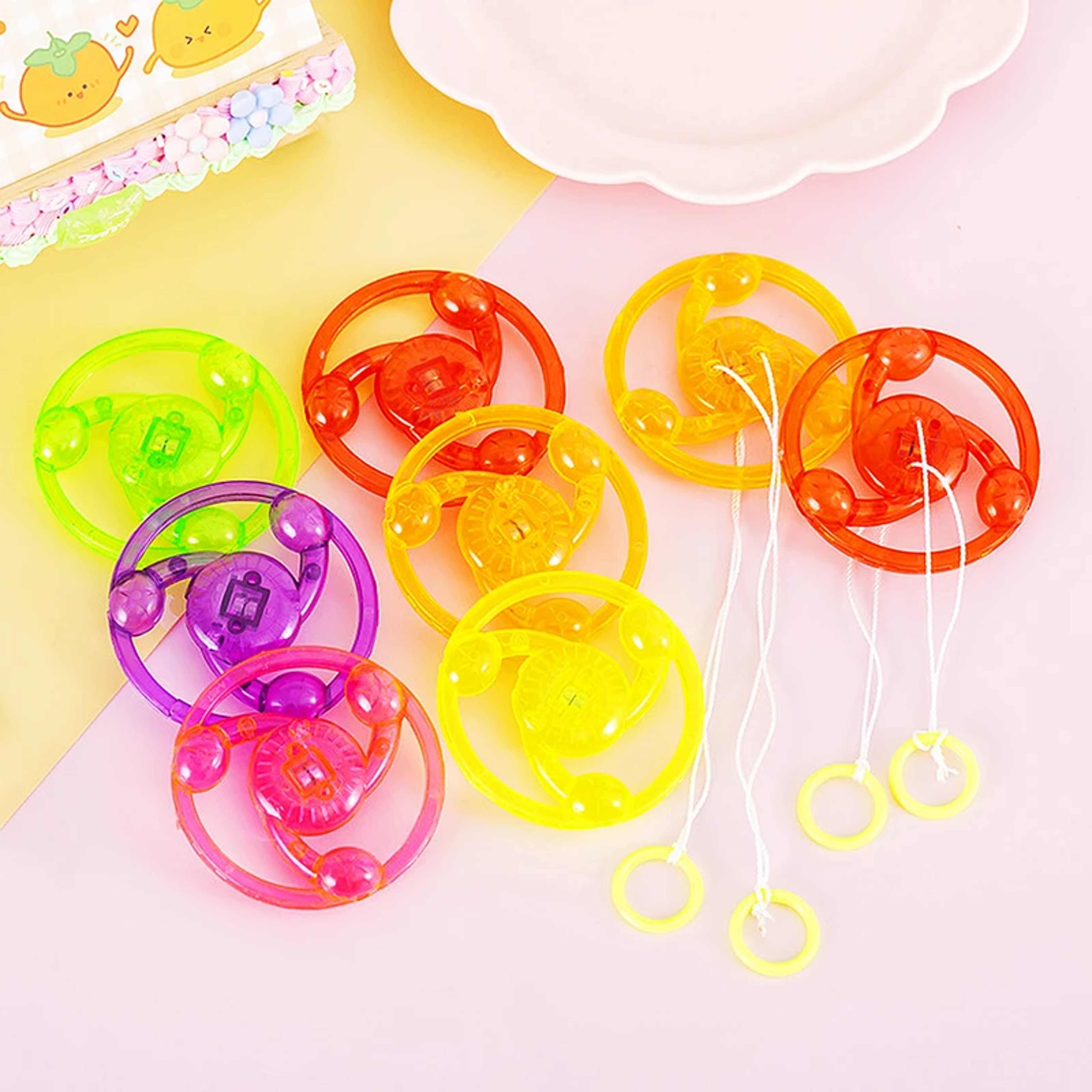 6 Piece Hand Pull Light Up Flywheel Toys For Party Favors And Prizes 4