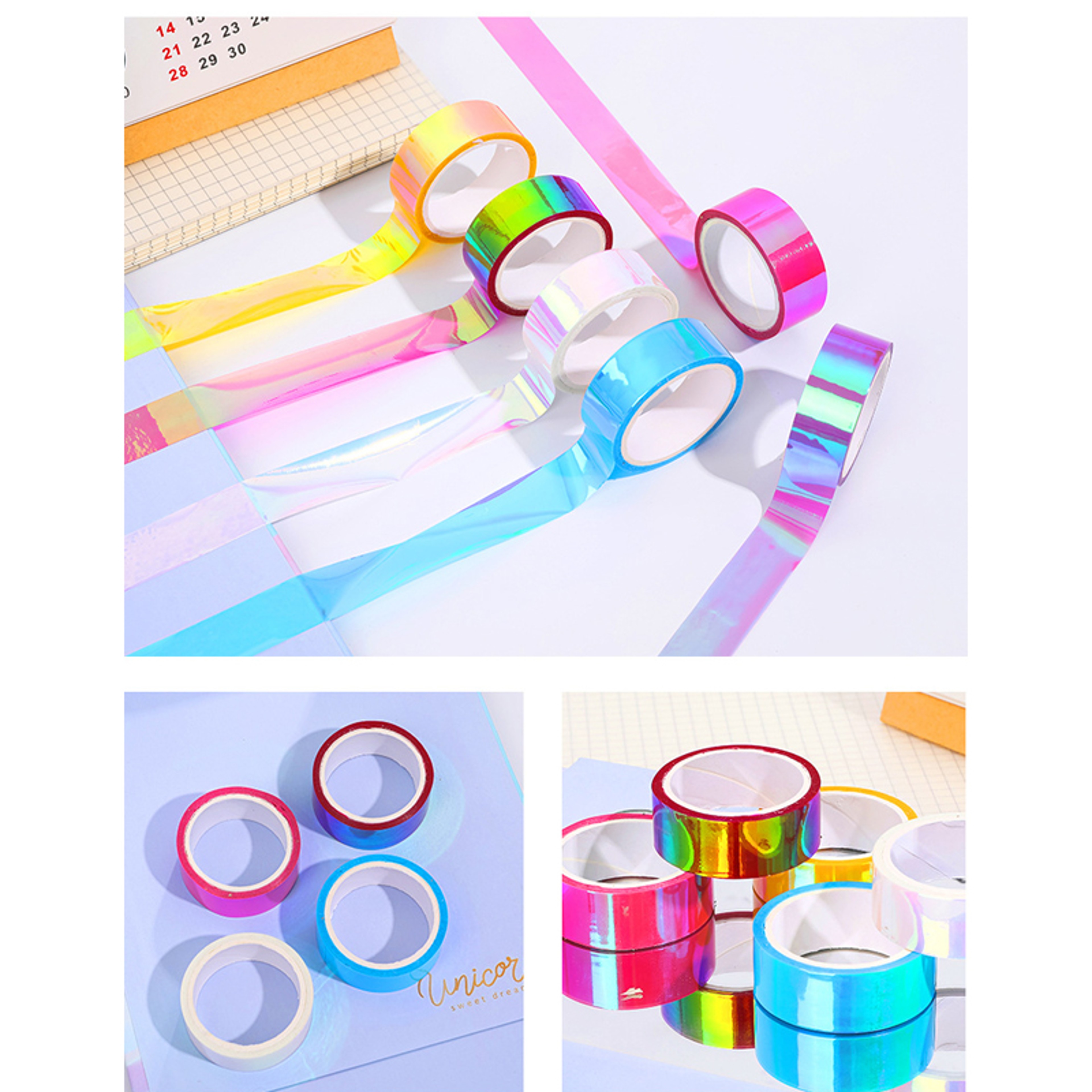6Piece Gradient Color Adhesive Tape Set For DIY Crafts And Gift Wrapping 5