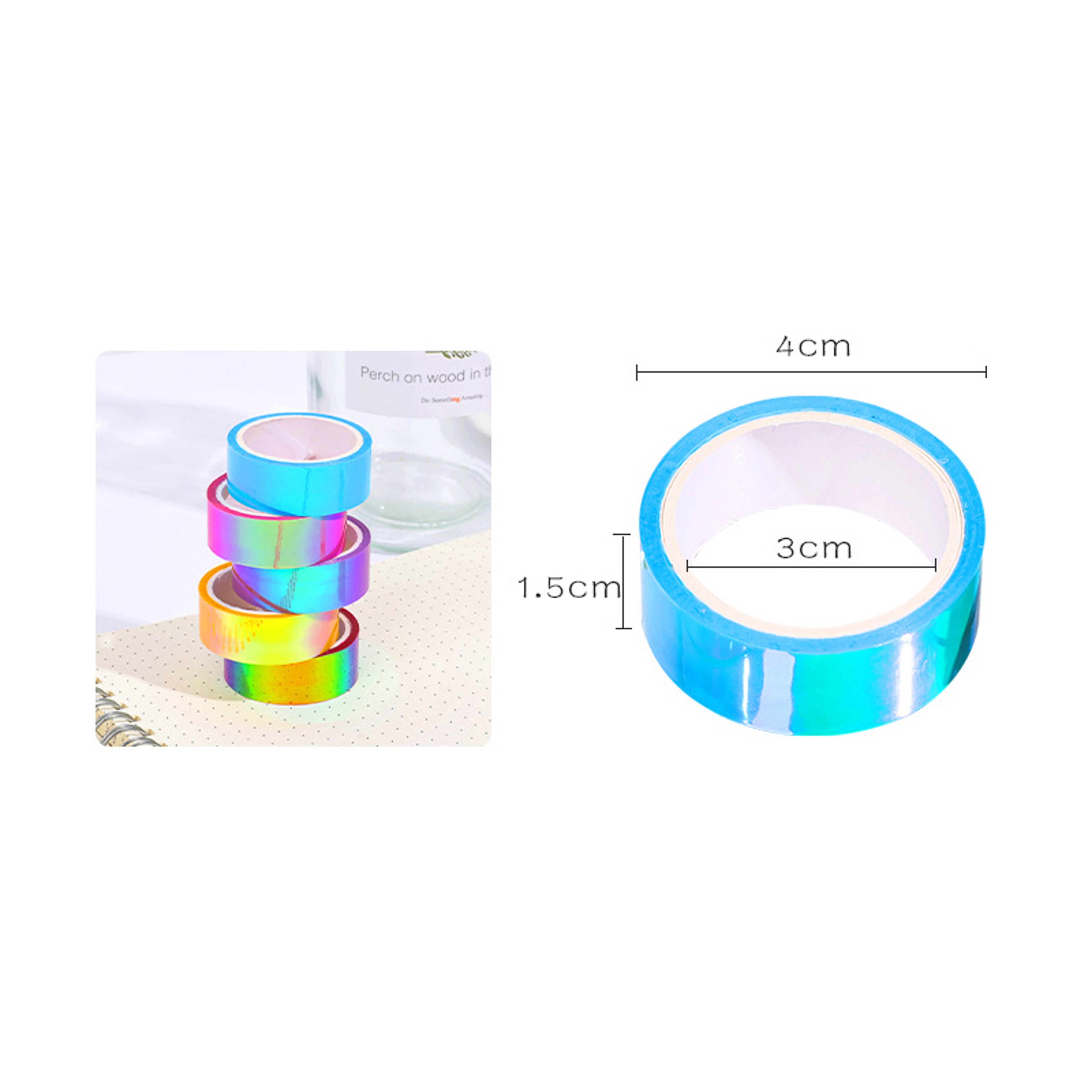 6Piece Gradient Color Adhesive Tape Set For DIY Crafts And Gift Wrapping 6