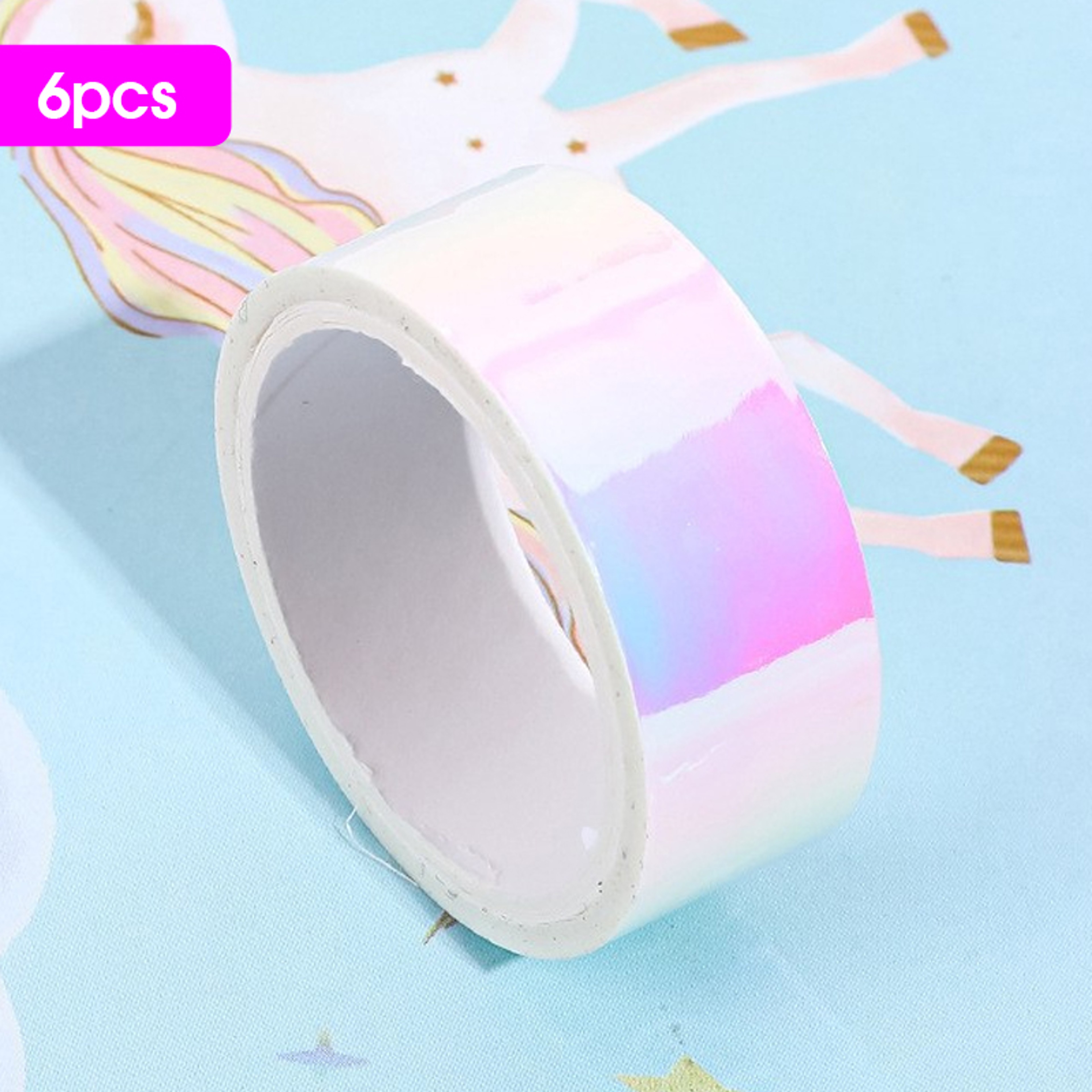 6Piece Gradient Color Adhesive Tape Set For DIY Crafts And Gift Wrapping 10