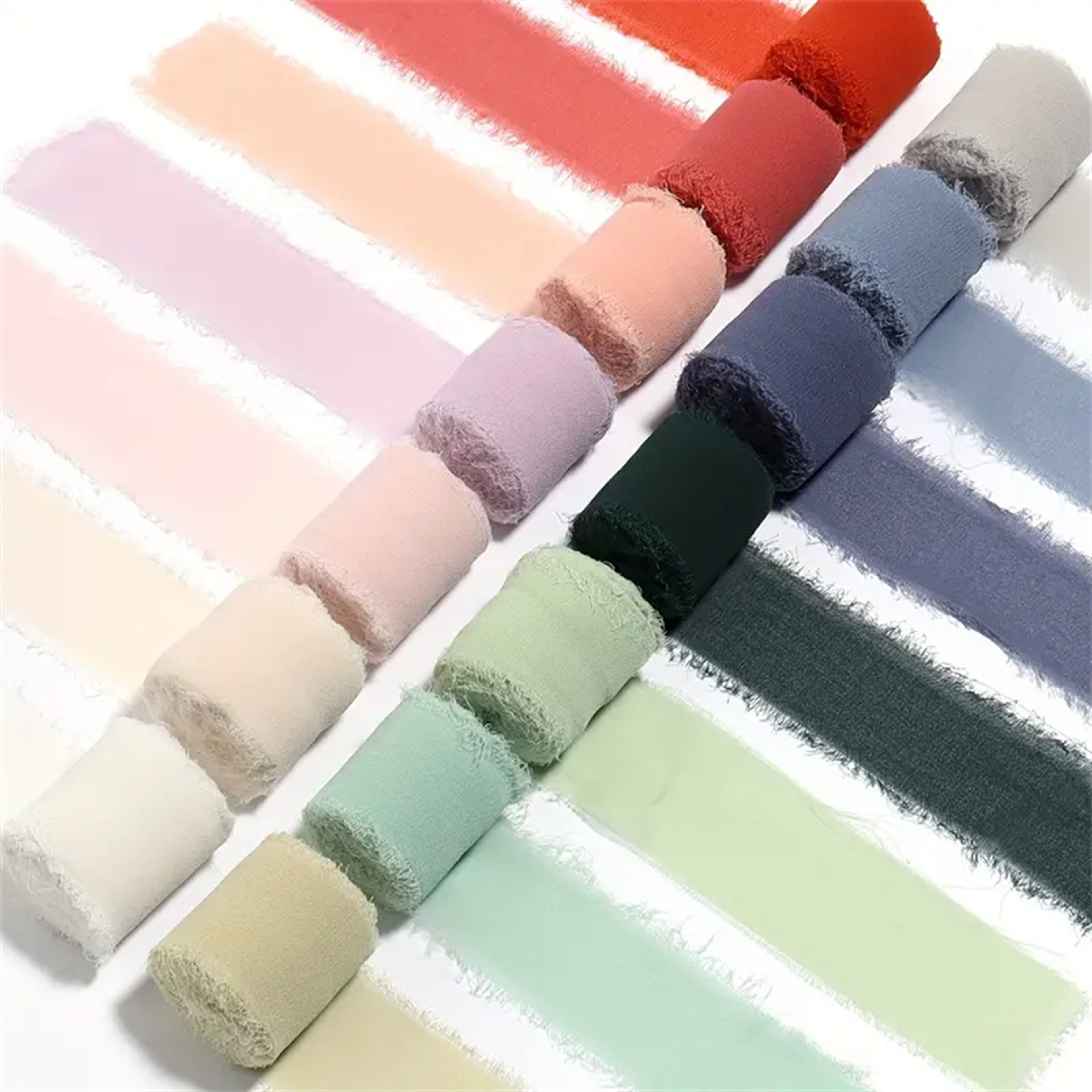 Frayed Edge Polyester Ribbon 1 Inch Wide 3 Piece Set for Weddings Bouquets and DIY Decor – view 1