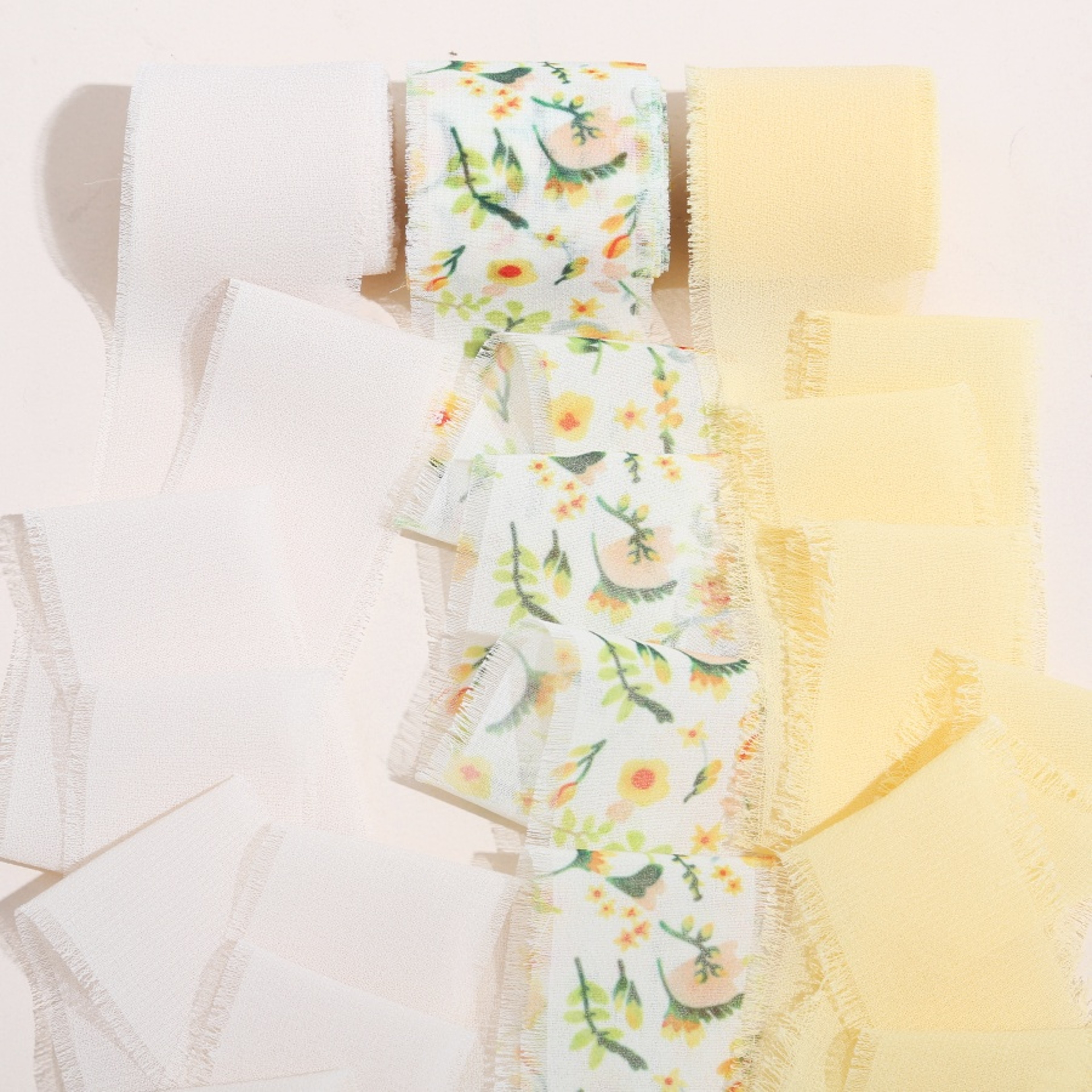 Frayed Edge Polyester Ribbon 1 Inch Wide 3 Piece Set for Weddings Bouquets and DIY Decor – view 9