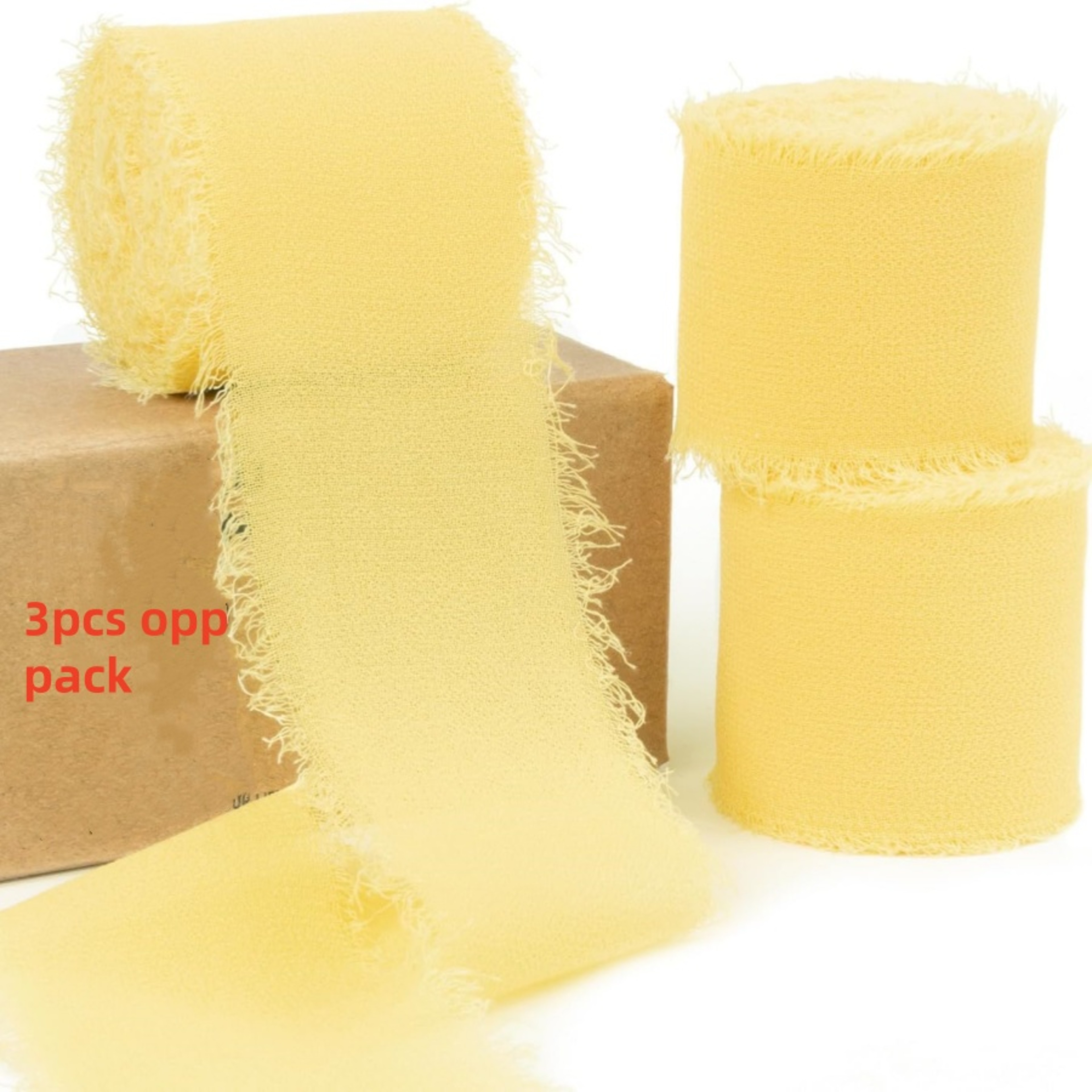 Frayed Edge Polyester Ribbon 1 Inch Wide 3 Piece Set for Weddings Bouquets and DIY Decor – view 13
