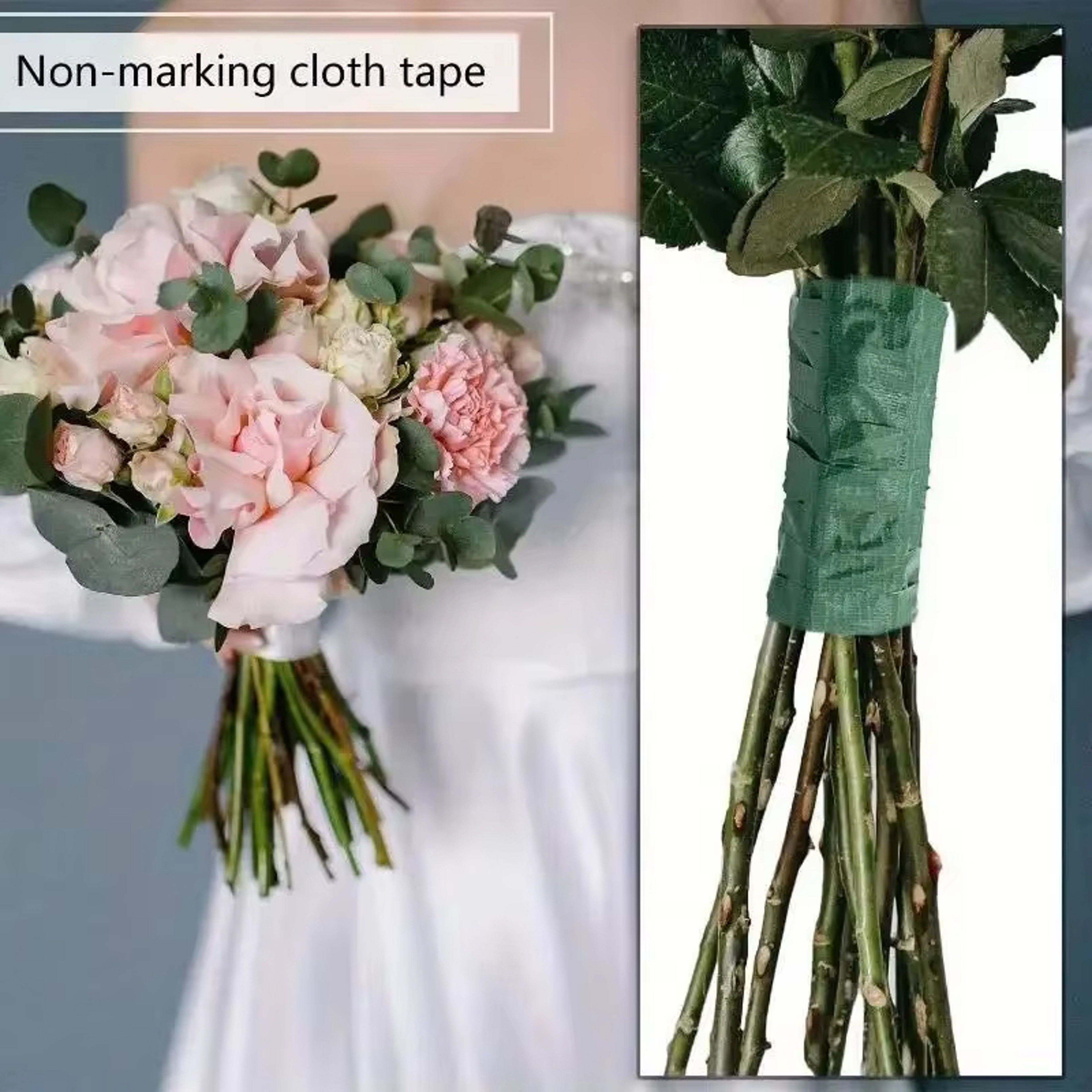20 Yard Green Self-Adhesive Floral Tape for Bouquet Wrapping and DIY Decorations – view 3