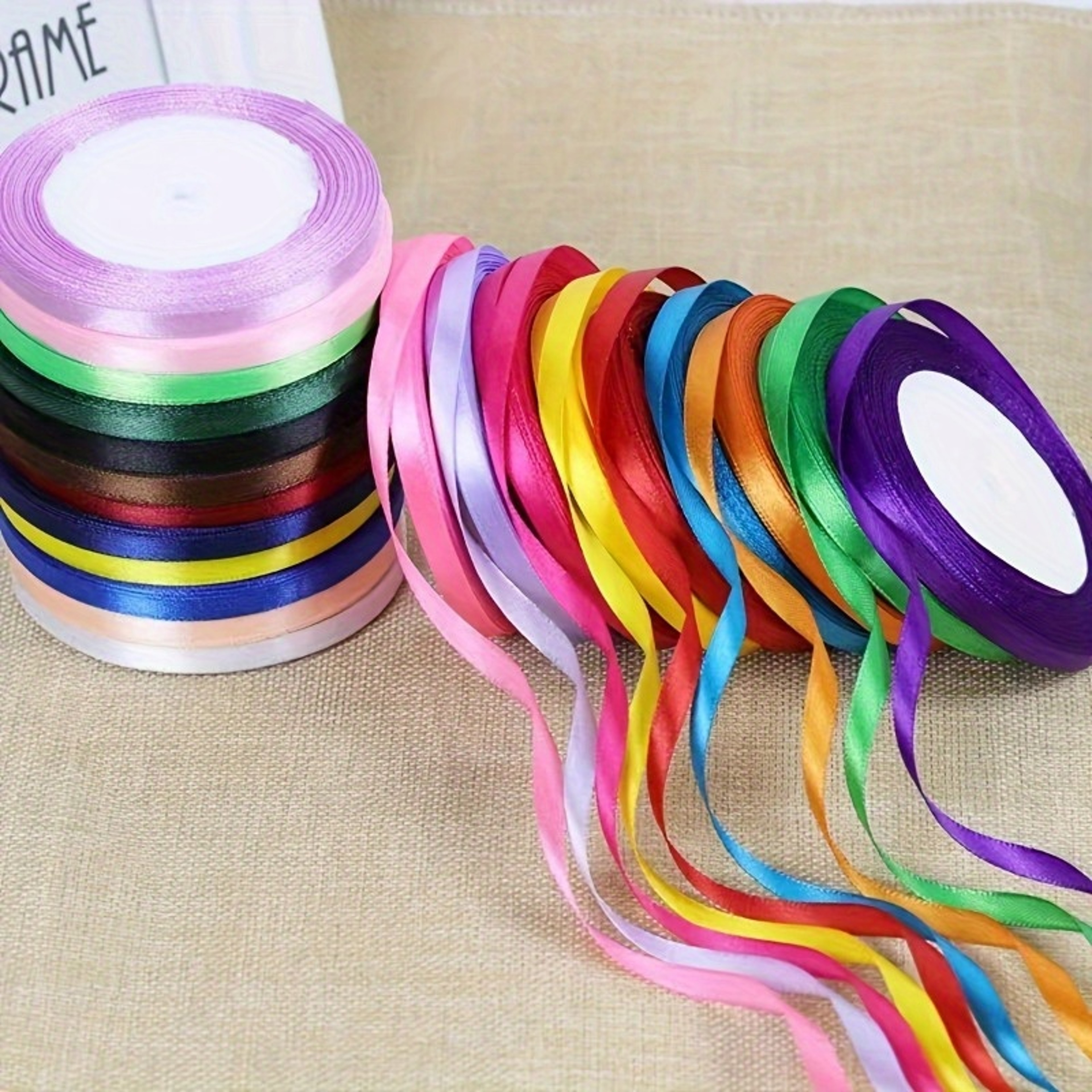 Multicolor Polyester Craft Ribbons For Gift Wrapping Weddings And Party Decorations 0
