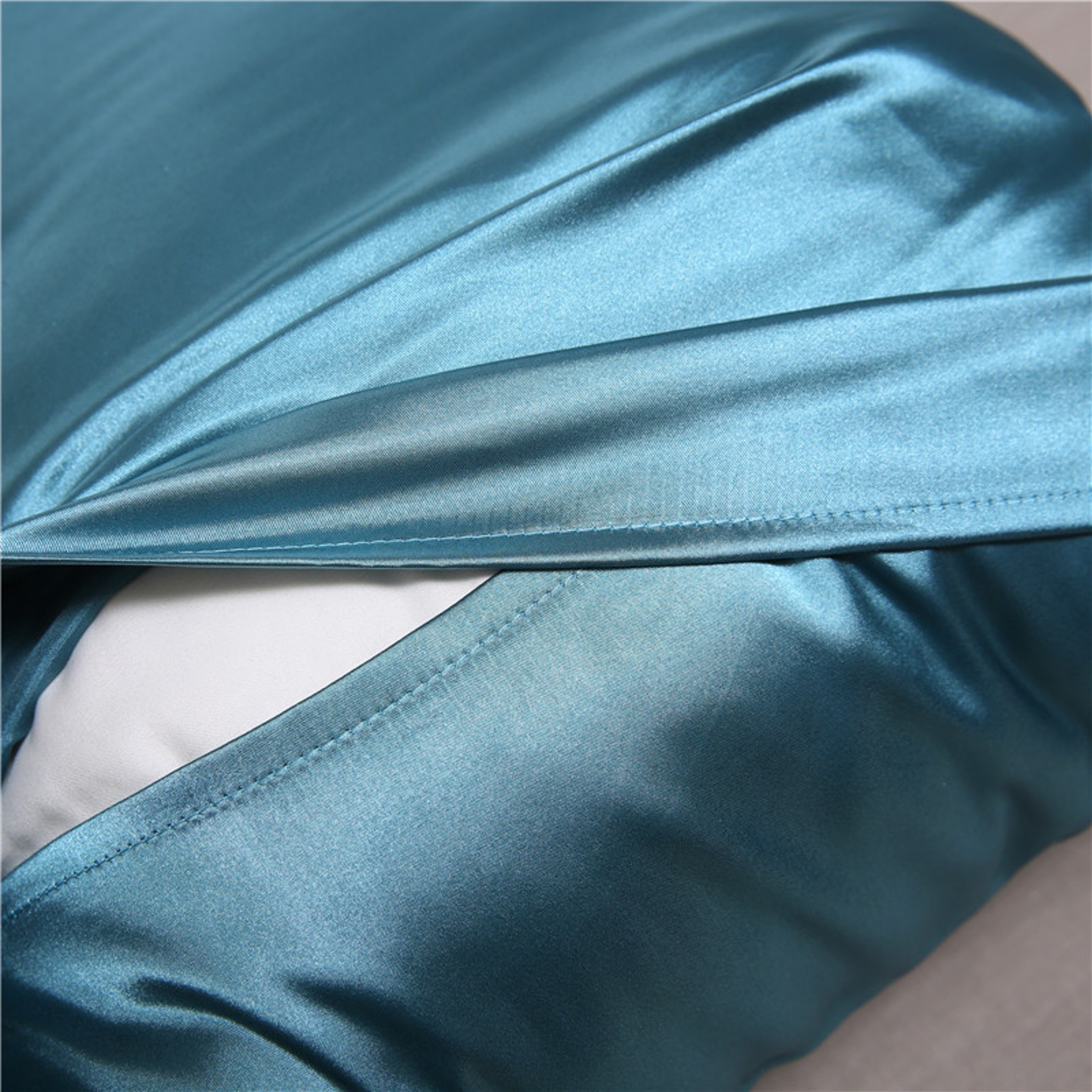 Silky Satin Pillowcase Polyester Cotton Solid Pillow Cover For Standard And Queen Pillows 4