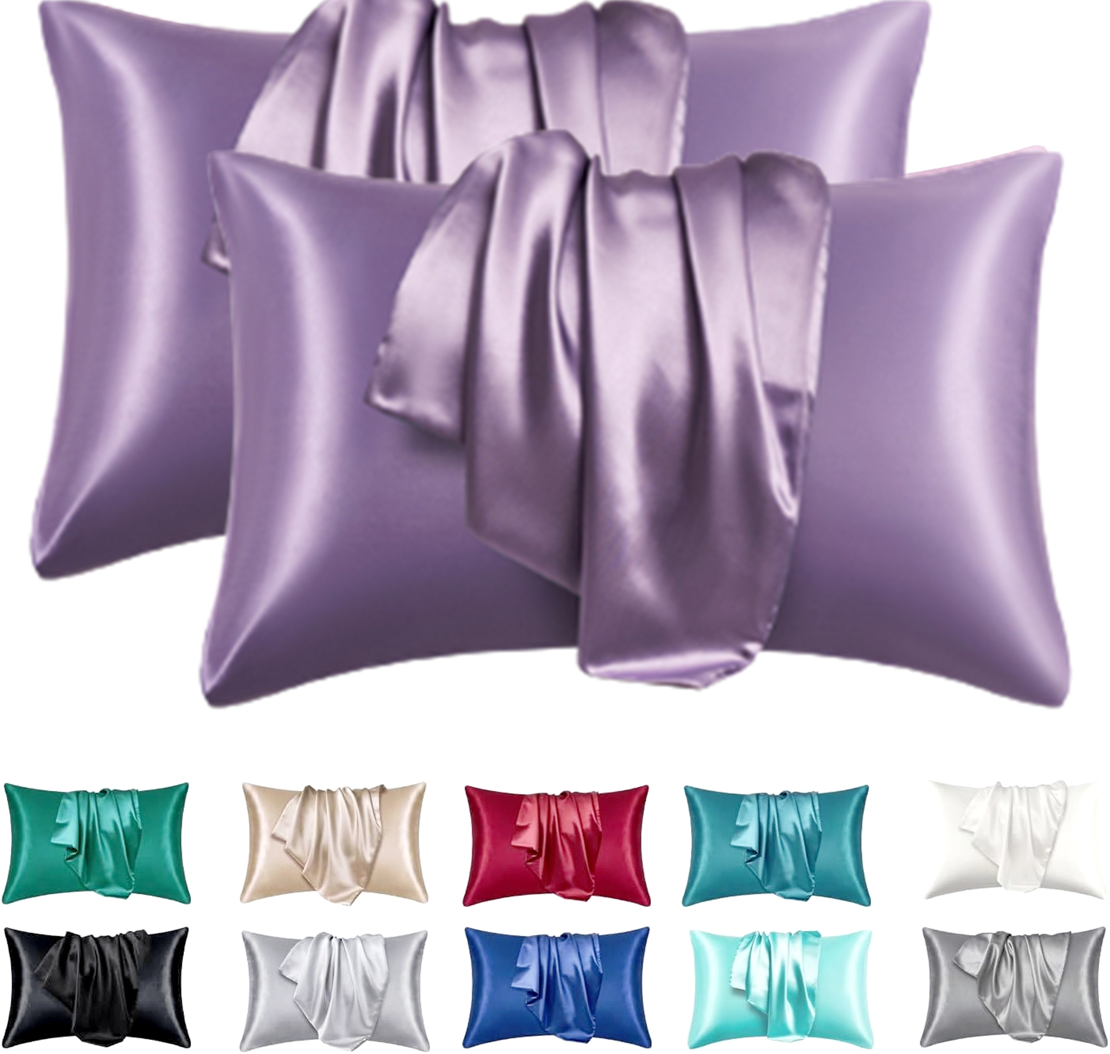 Polyester Cotton Satin Pillowcase with Smooth Solid Color Finish – view 12