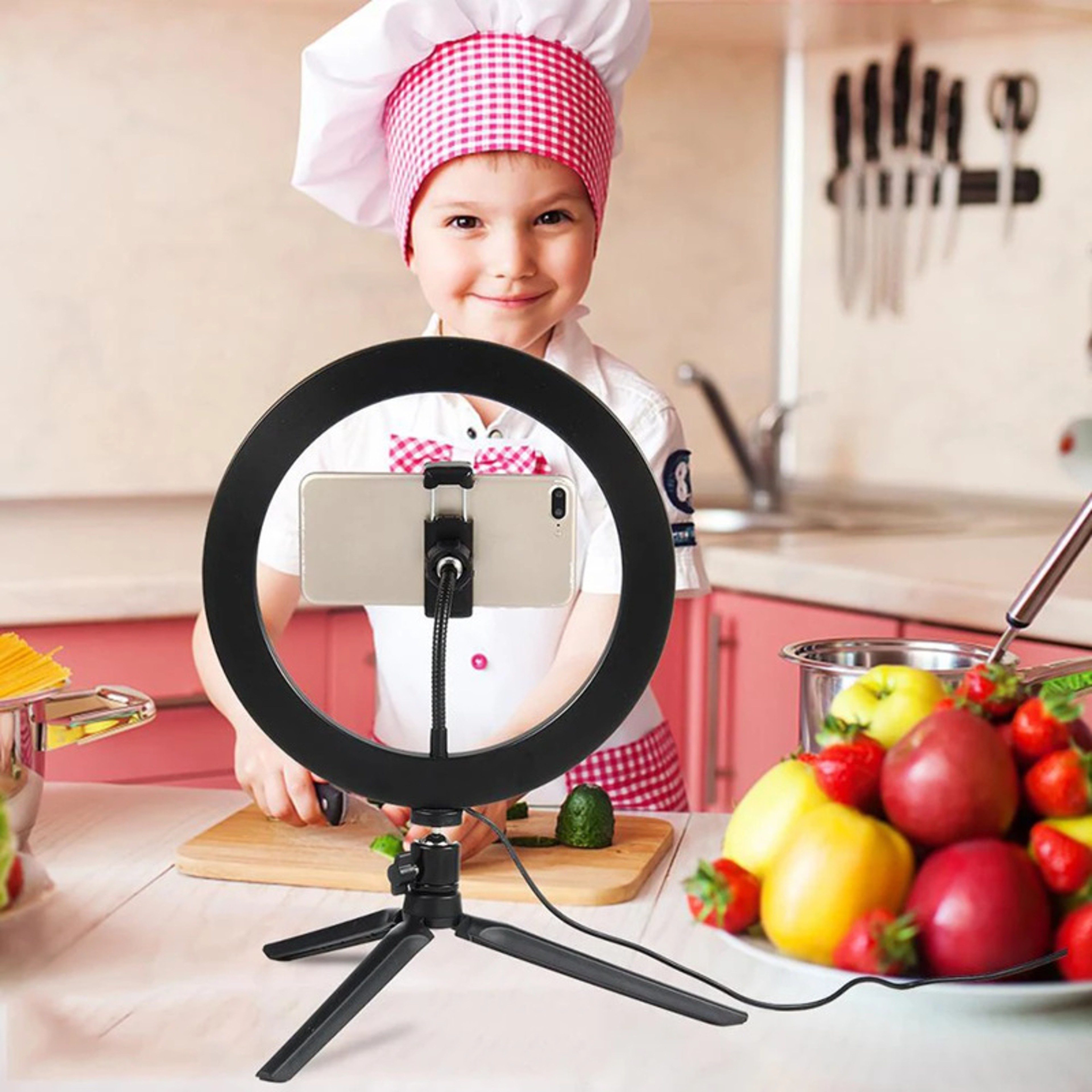 10Inch Dimmable LED Ring Light Kit With Tripod And Phone Holder 3