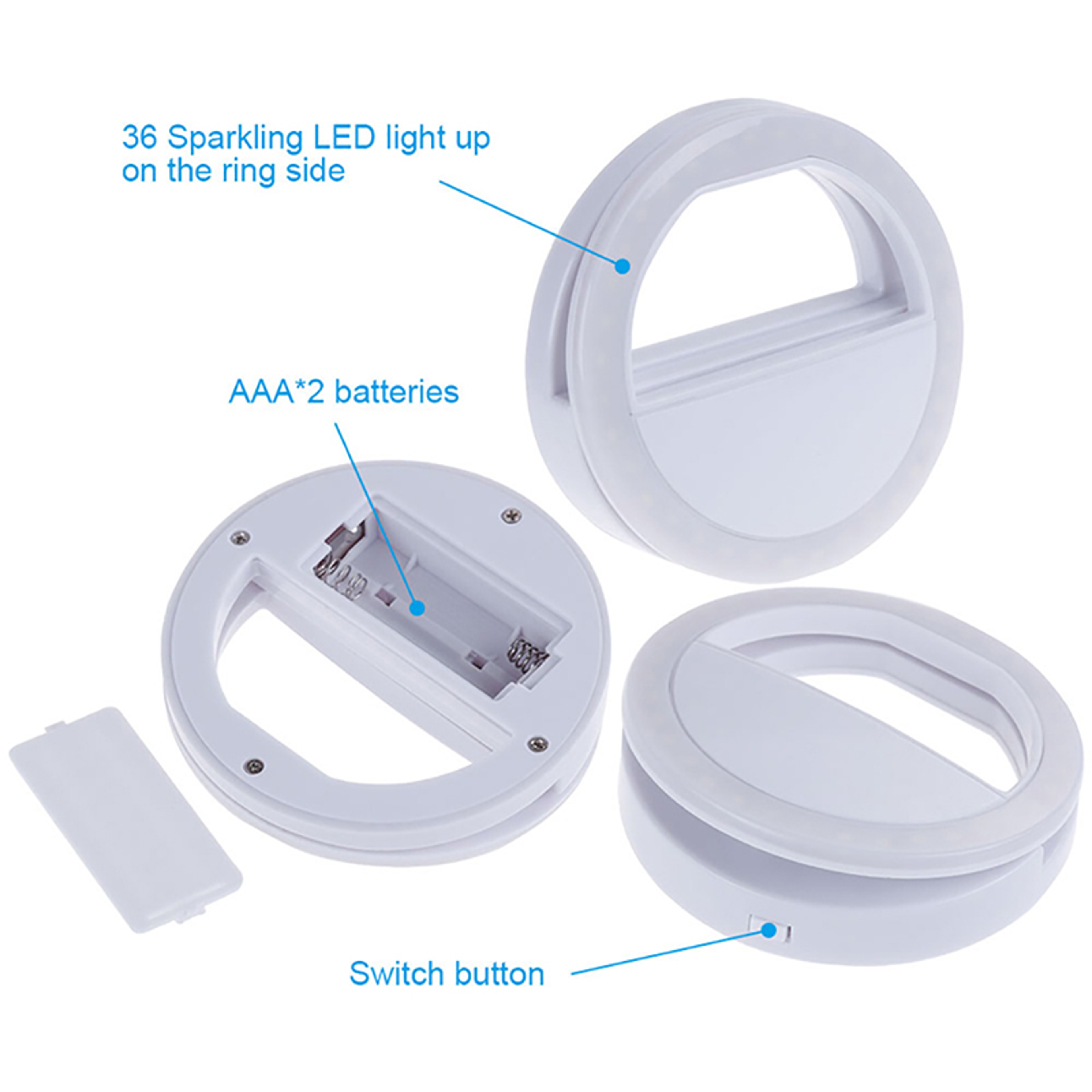 USB Powered LED Selfie Ring Light Clip On Phone Light For Selfies And Live Video 5