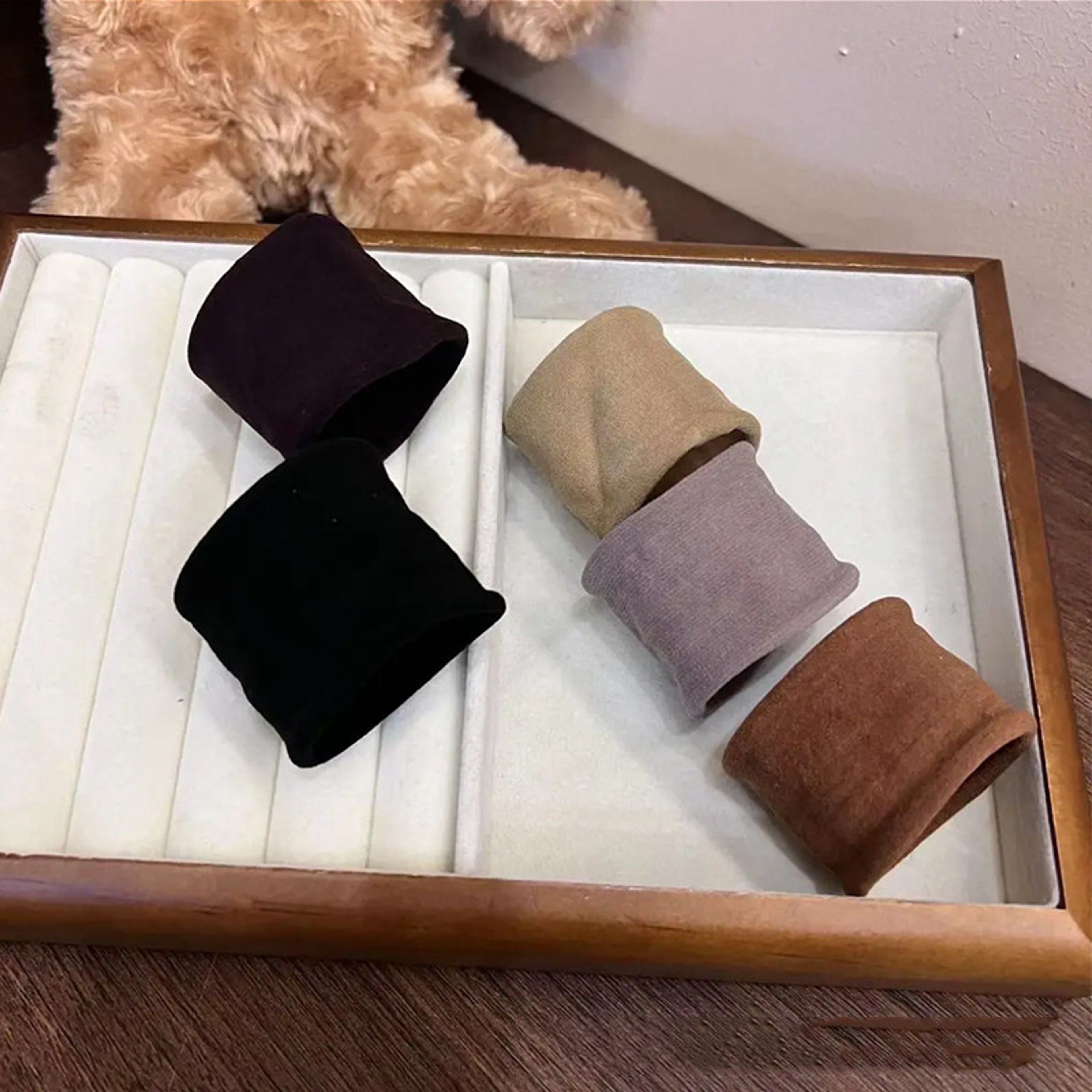 4 Piece Thickened Elastic Hair Tie Set Solid Widened Ponytail Bands – view 6
