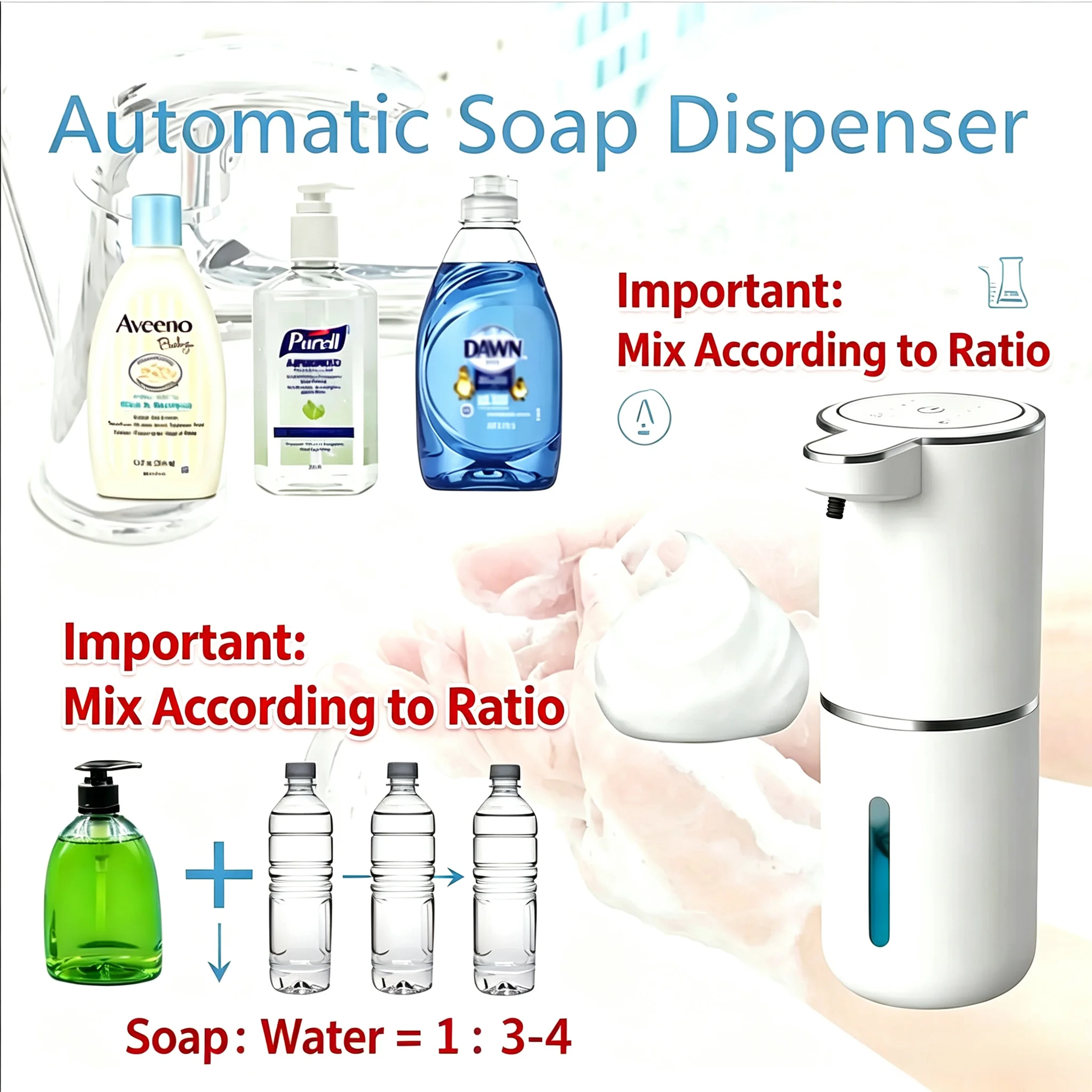 Touchless Automatic Soap Dispenser with Infrared Sensor and USB Rechargeable Design – view 2
