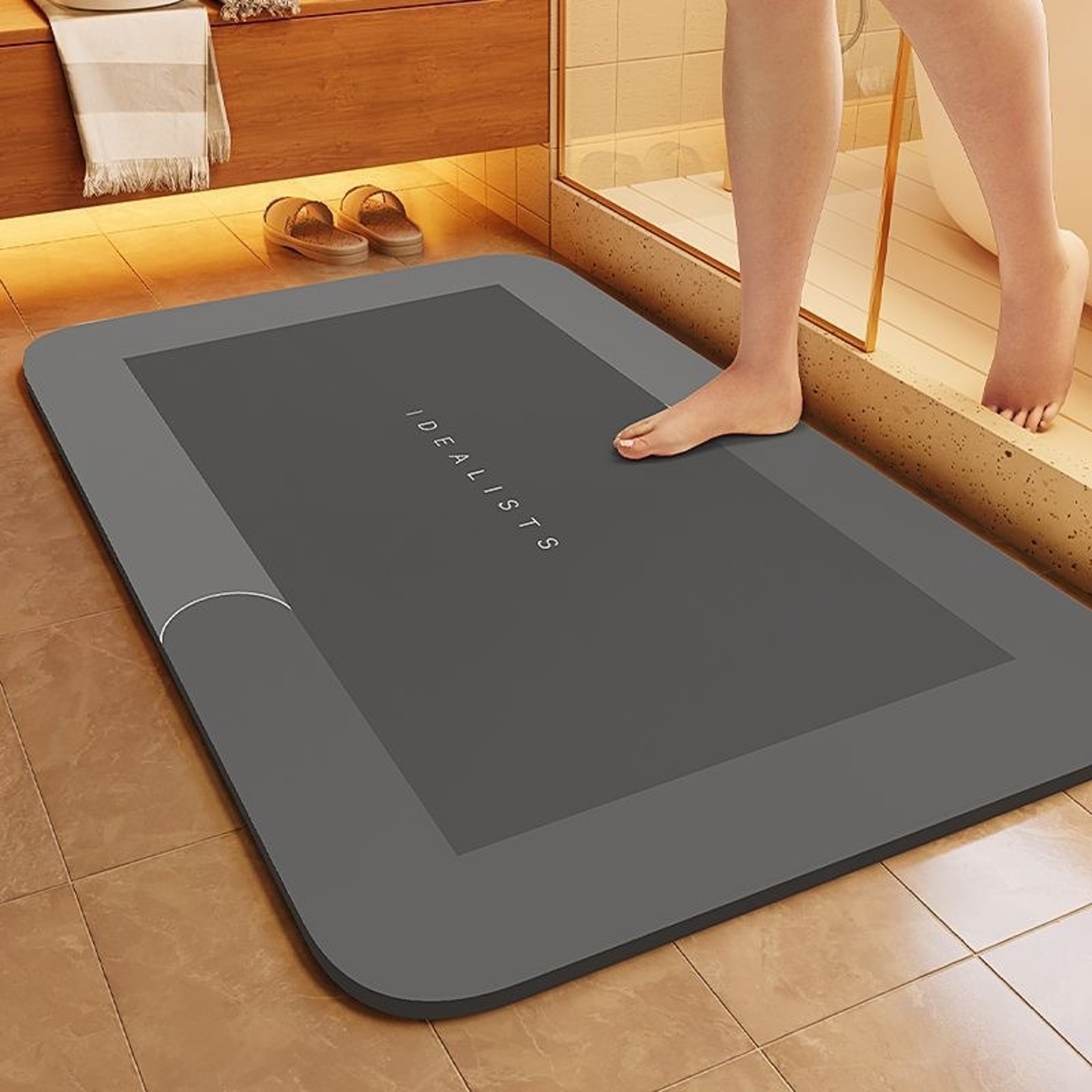 Diatomite Absorbent Bathroom Floor Mat with Non-Slip Backing – view 1