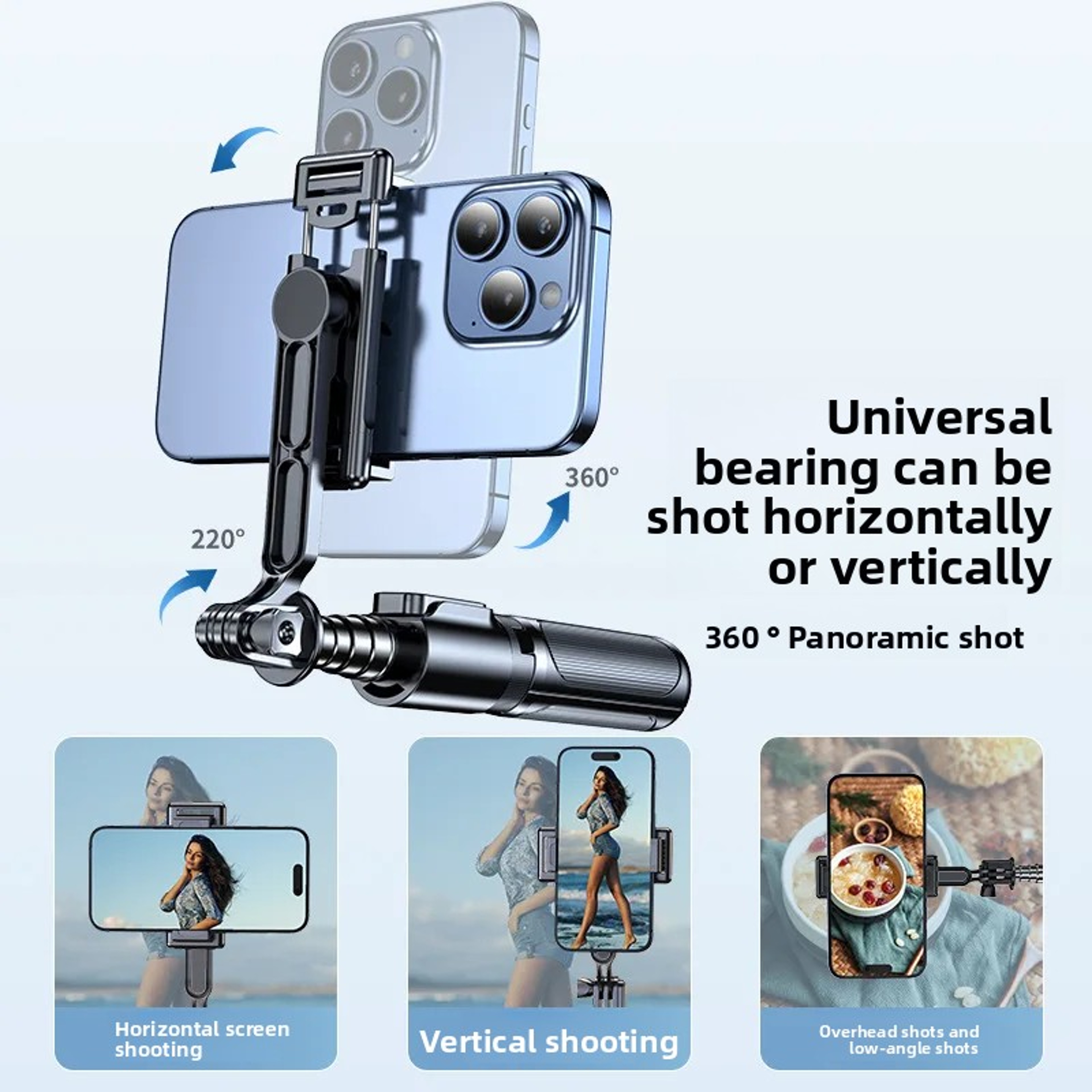 Foldable Bluetooth Selfie Stick Tripod With Smartphone Holder 2