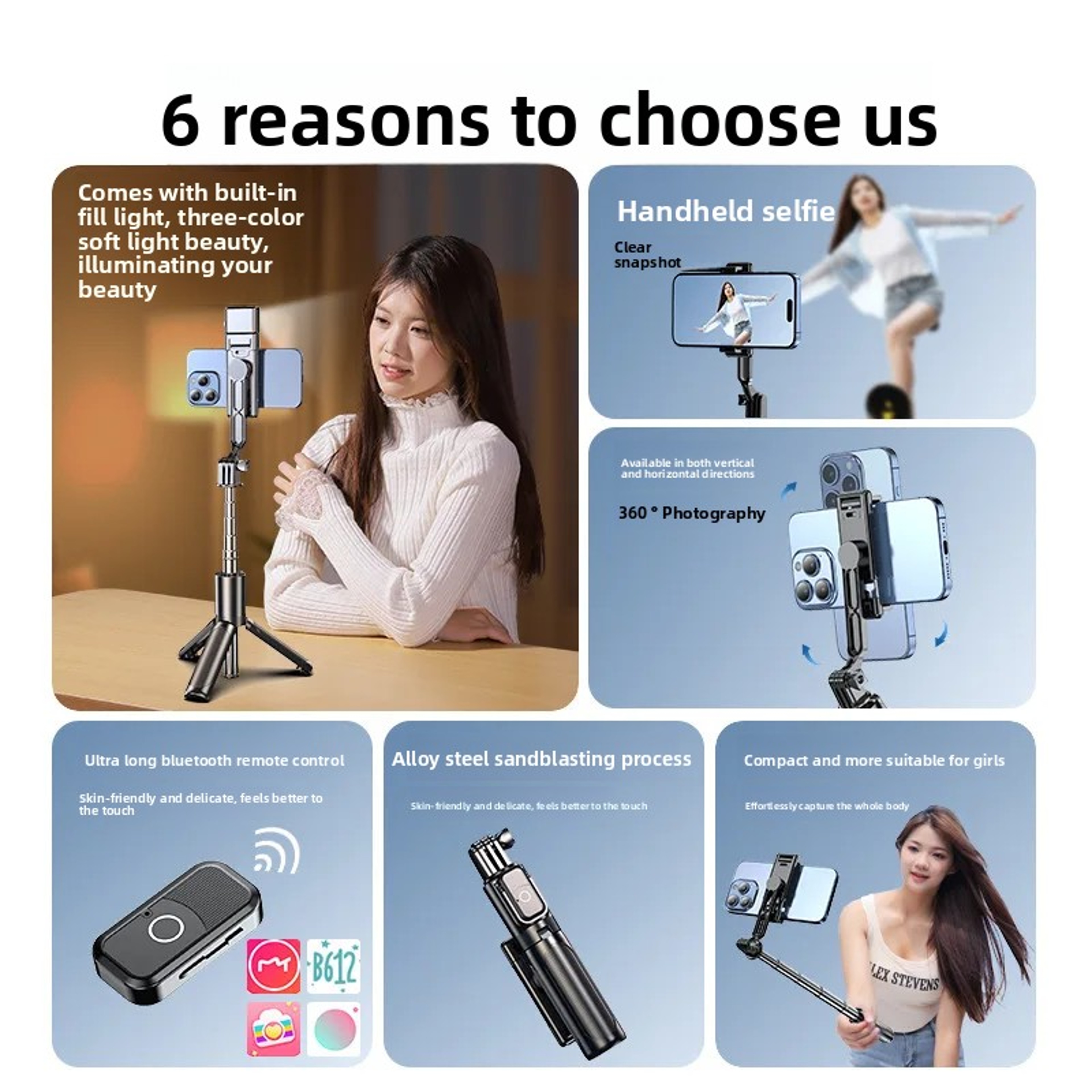 Foldable Bluetooth Selfie Stick Tripod With Smartphone Holder 4