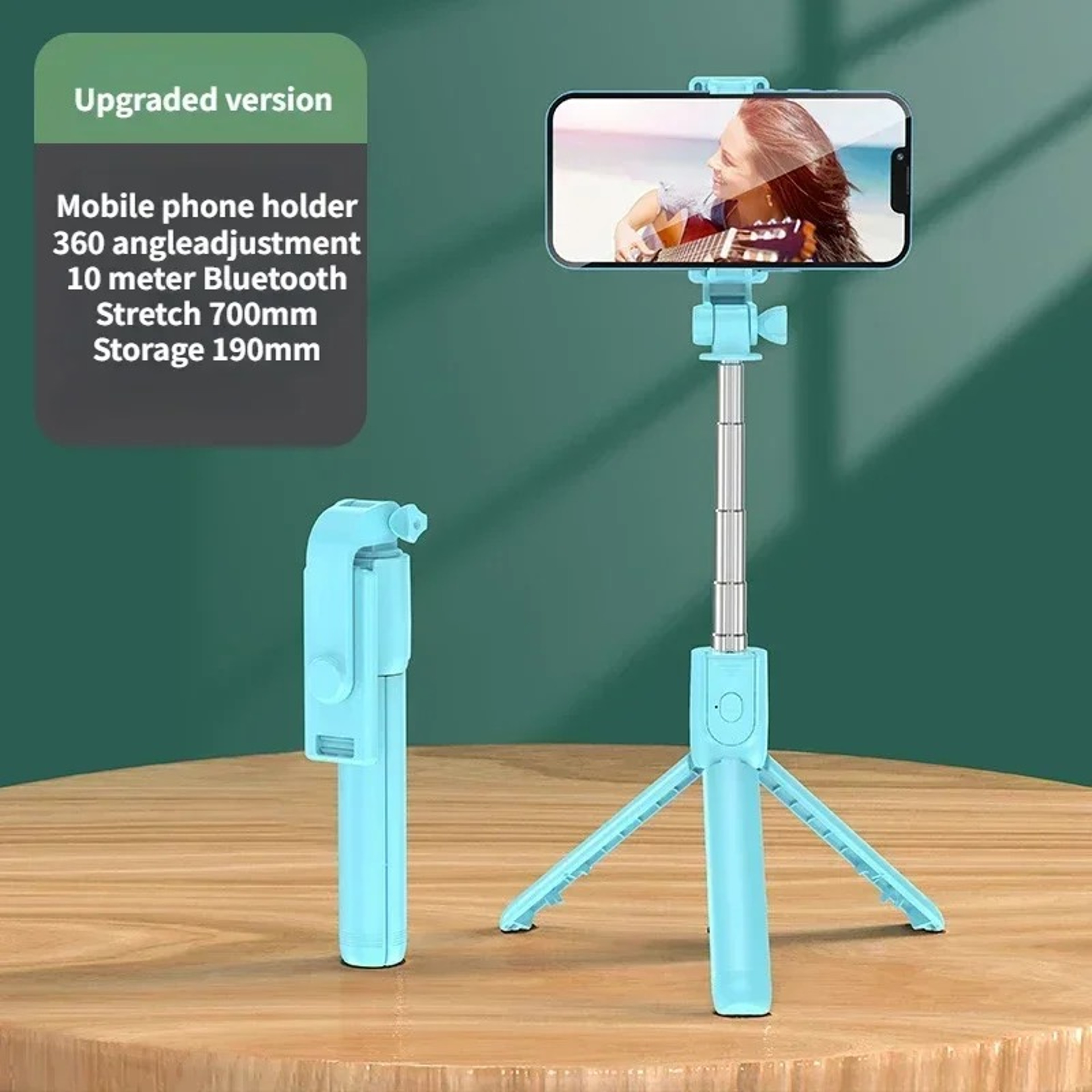 Bluetooth Selfie Stick Tripod with Fill Light and Detachable Remote – view 14