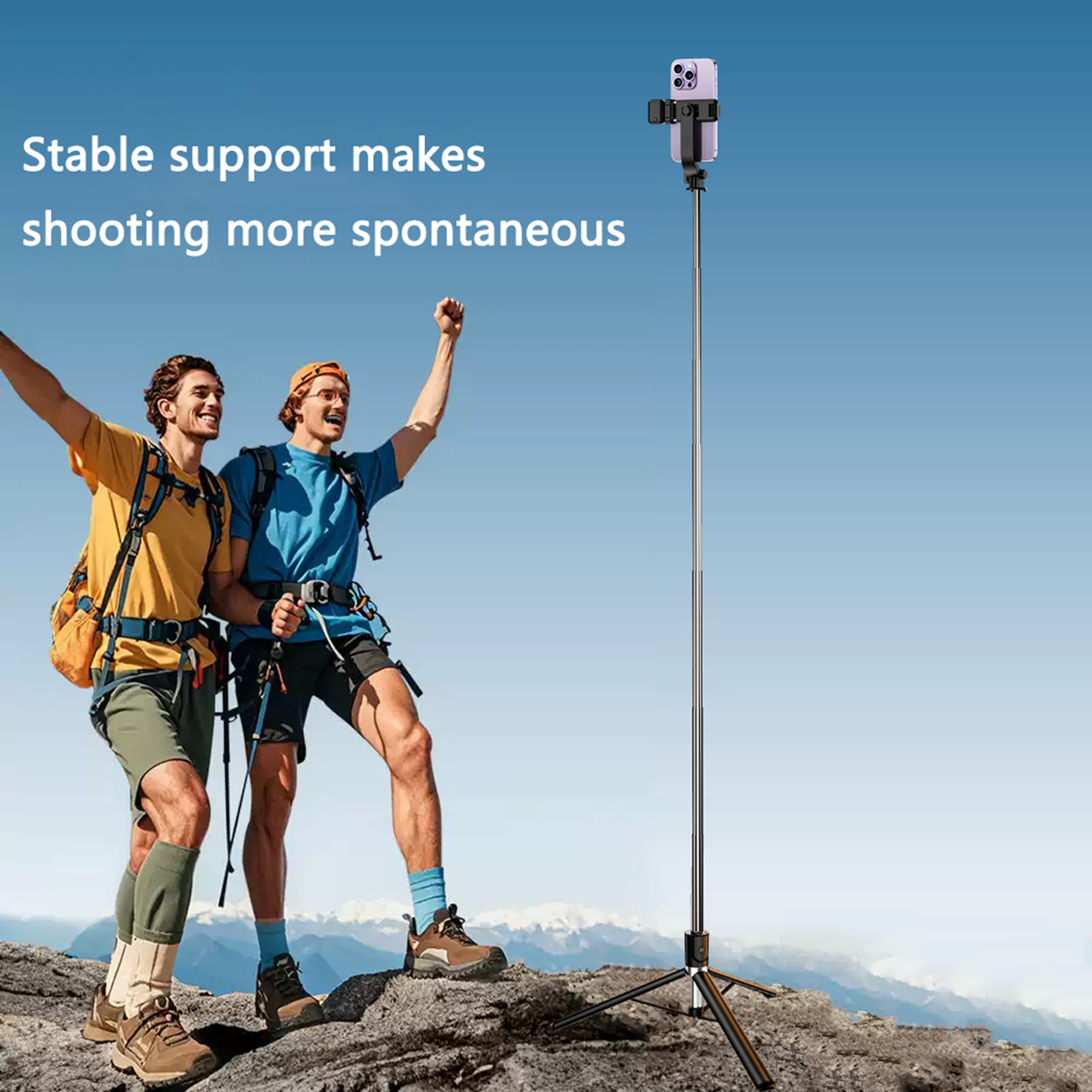 Telescopic Bluetooth Selfie Stick with Remote for Smartphones – view 5
