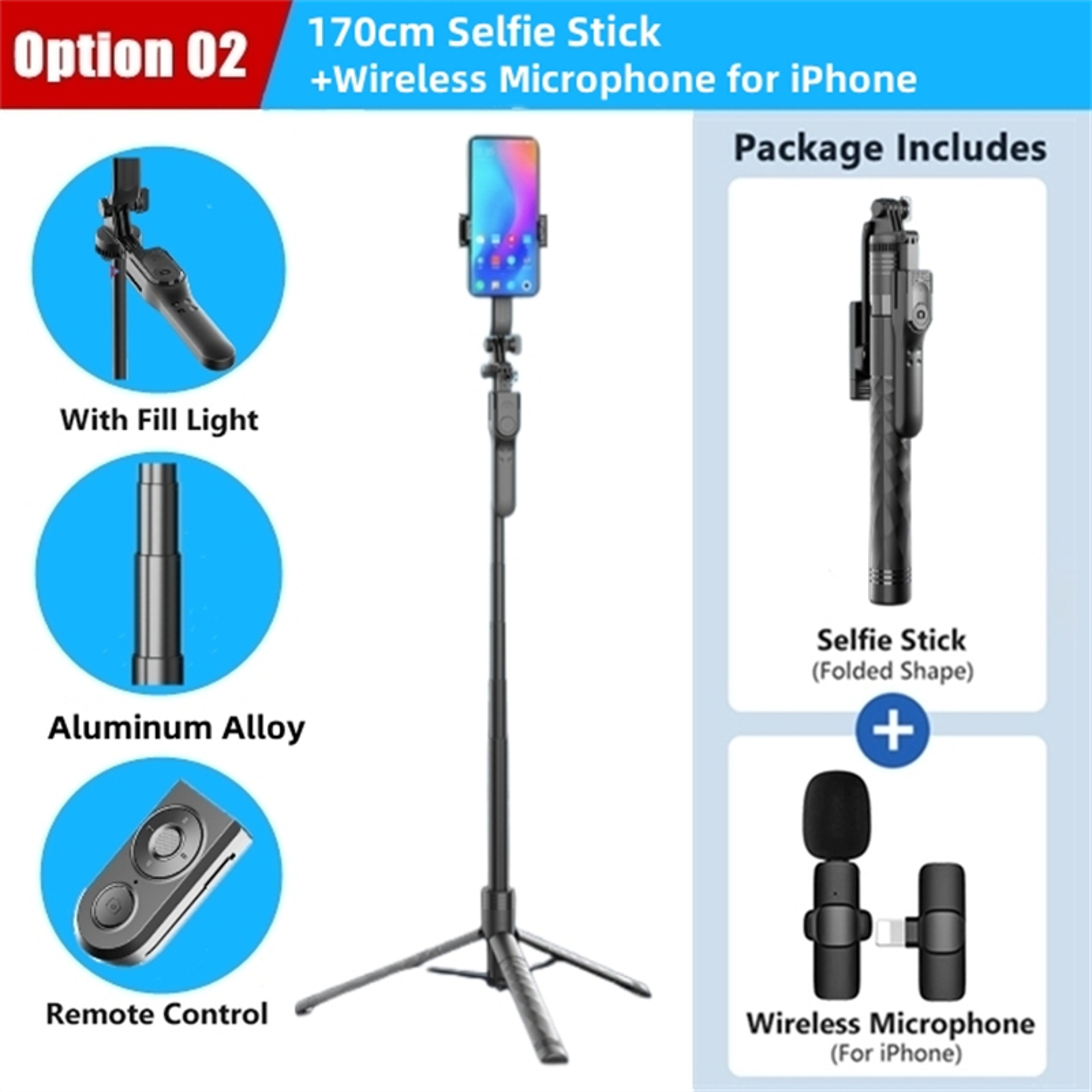Wireless Selfie Stick Tripod With Bluetooth Remote LED Light And 689 Inch Extension 9