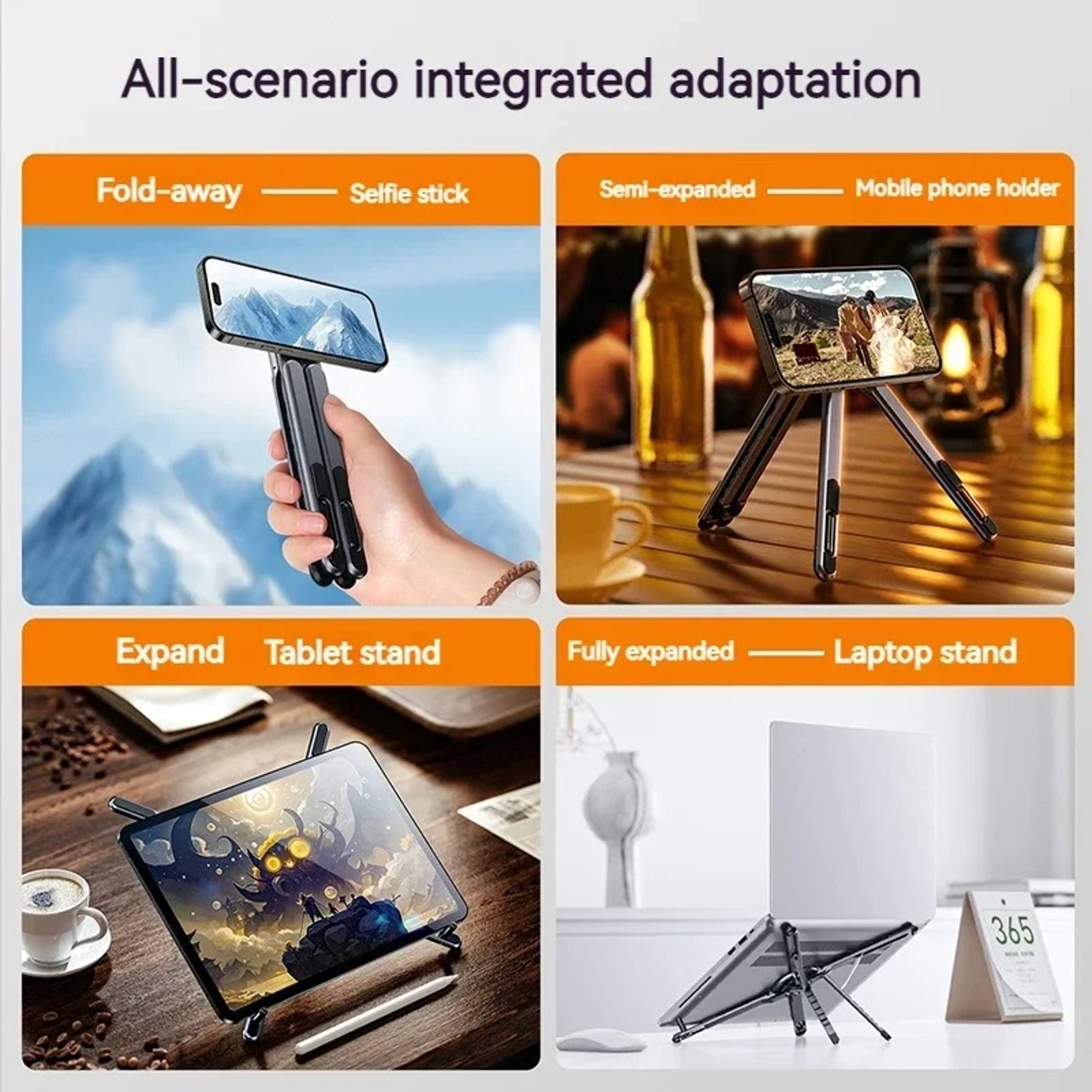 Foldable Magnetic Laptop Stand Adjustable Aluminum Alloy Phone Tablet Notebook Holder 5