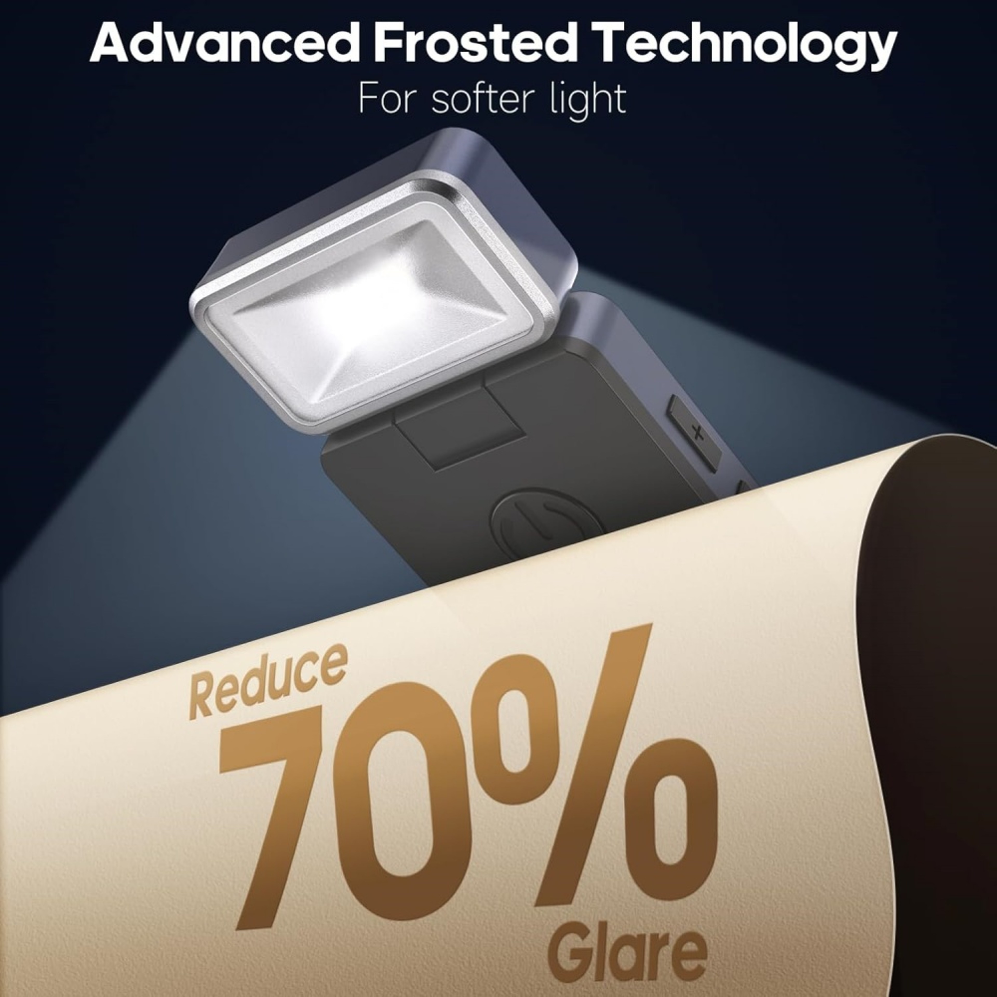 USB Rechargeable Clip On LED Reading Light 3W Portable Book Lamp 3