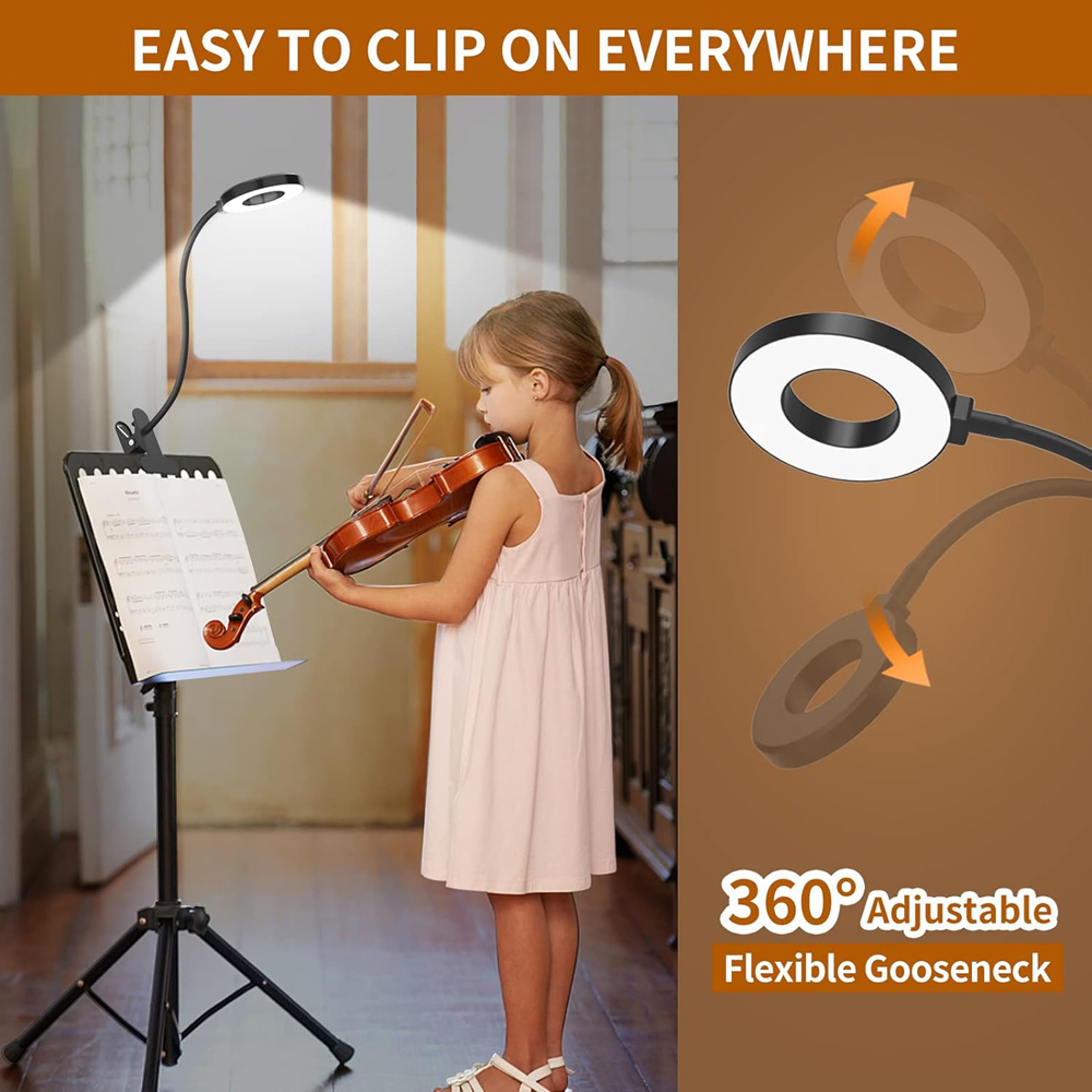 48 LED Clip-On Book Light with 3 Color Modes 10 Brightness Levels and Flexible Gooseneck – view 4