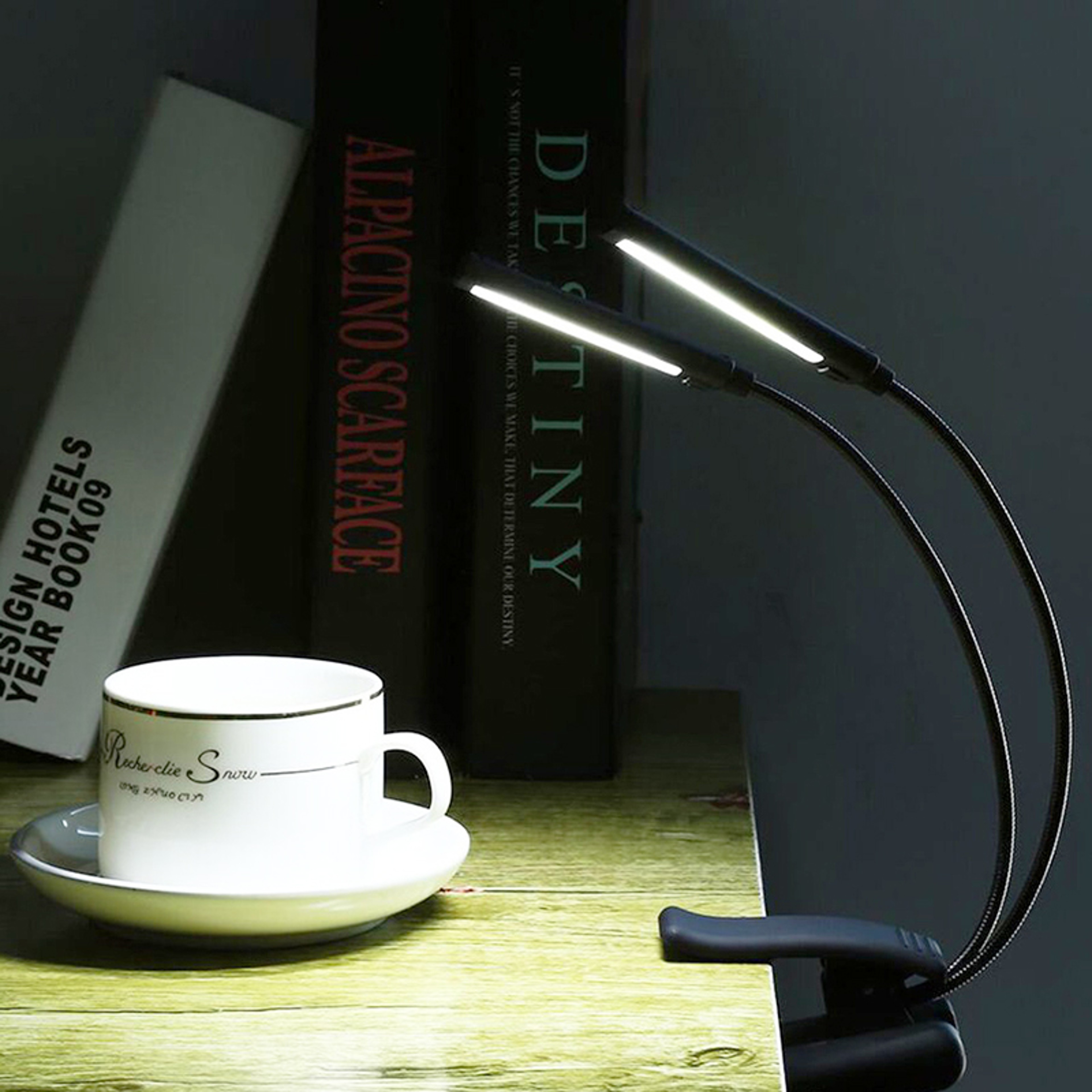 USB Rechargeable ClipOn LED Book Light With Music Stand Function 1