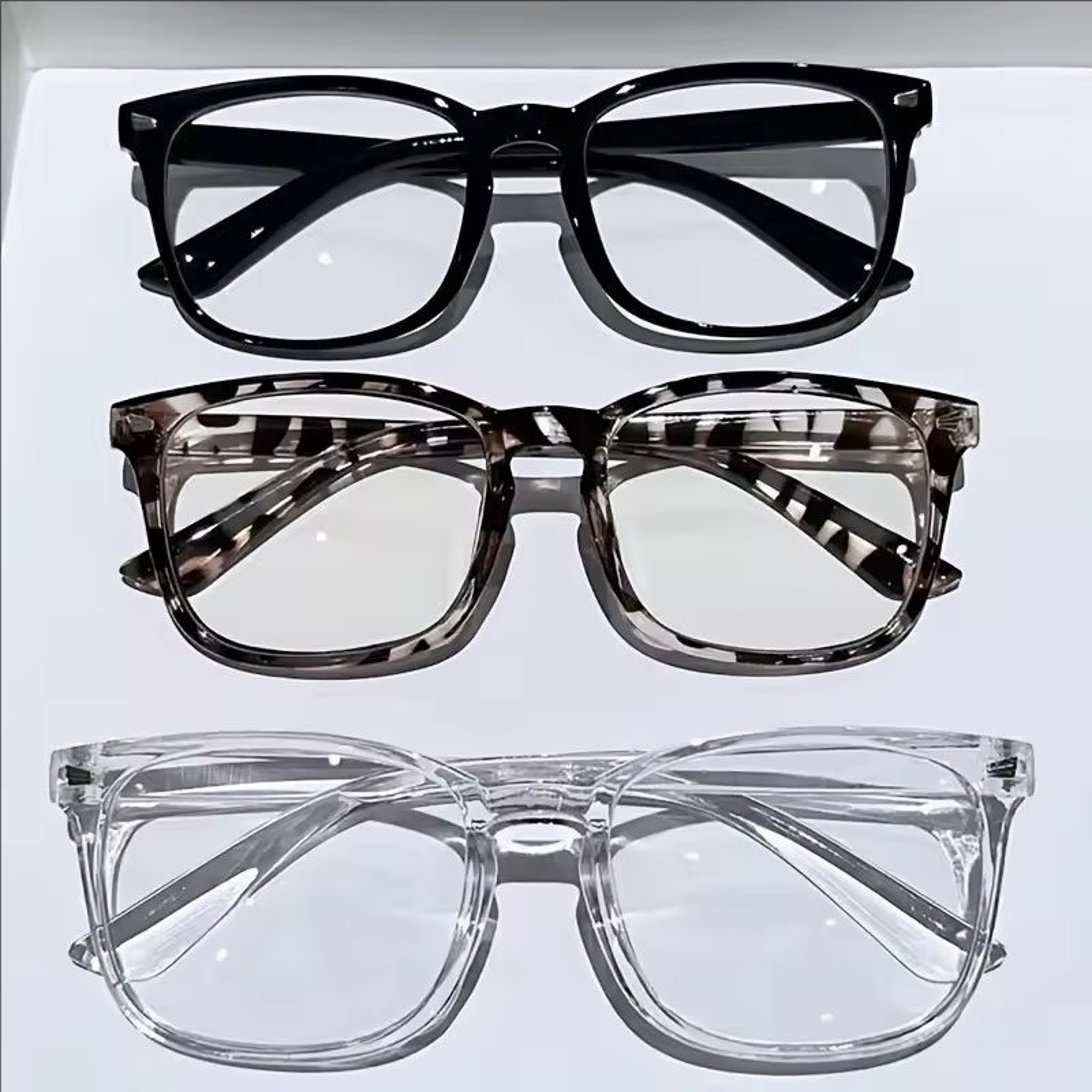 Blue Light Blocking Rectangle Glasses With Transparent Plastic Lenses 7