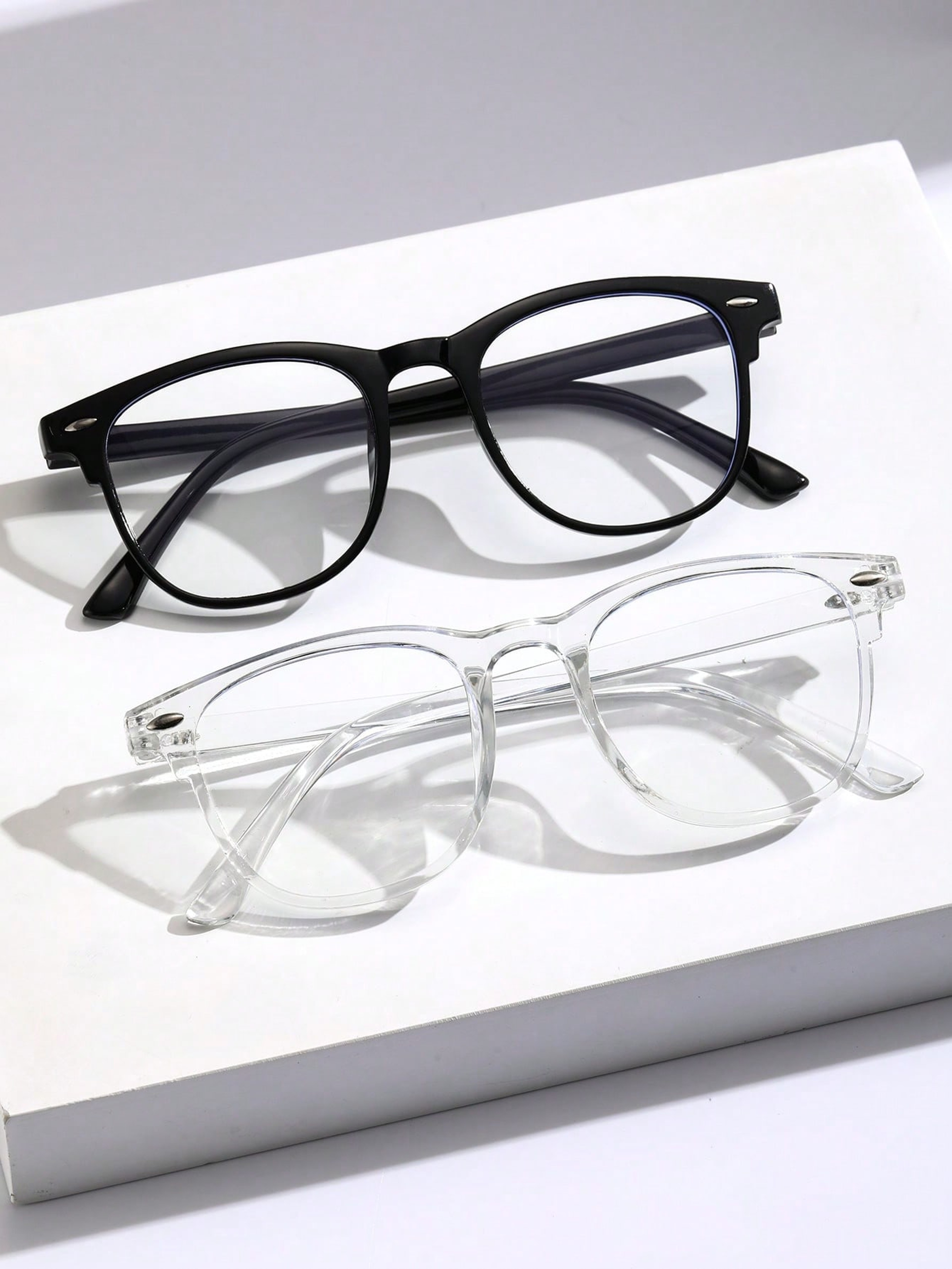 Unisex Square Anti Blue Light Glasses With Clear Plastic Lenses And Plastic Frame 1