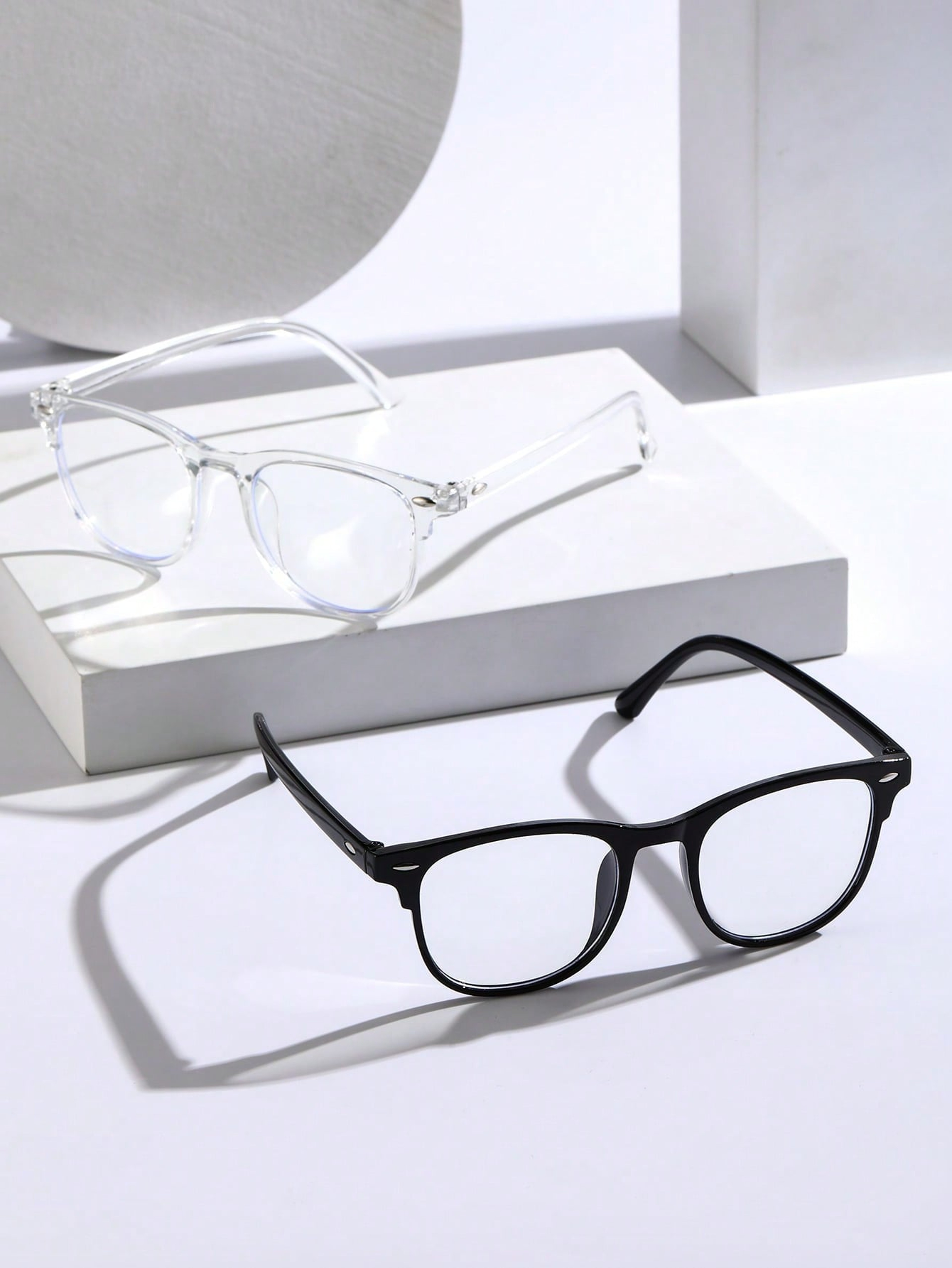 Unisex Square Anti Blue Light Glasses With Clear Plastic Lenses And Plastic Frame 3