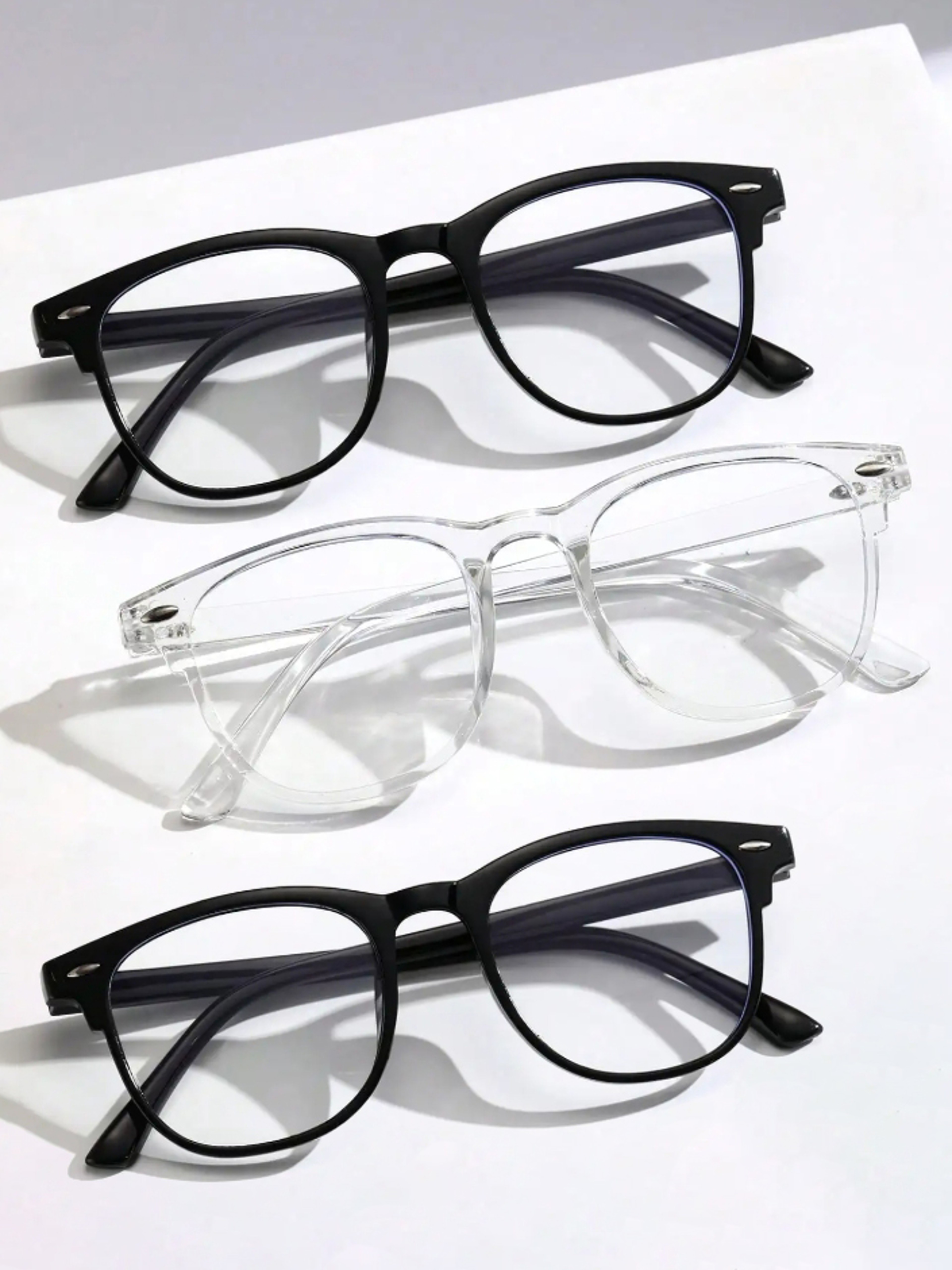 Unisex Square Anti Blue Light Glasses With Clear Plastic Lenses And Plastic Frame 7