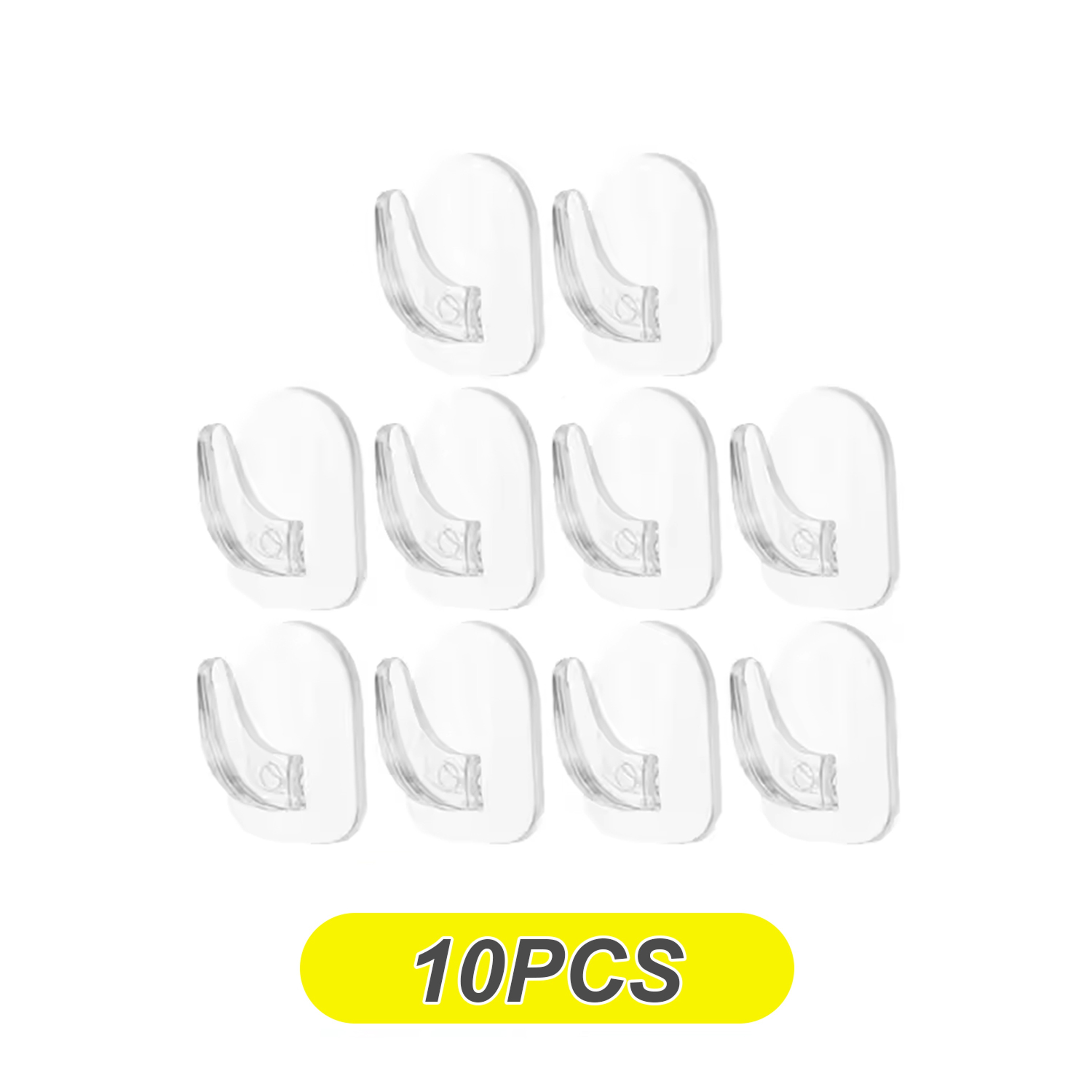 Mini Adhesive Hooks Transparent No Drill Storage Hooks For Cabinets Mirrors And Doors 0