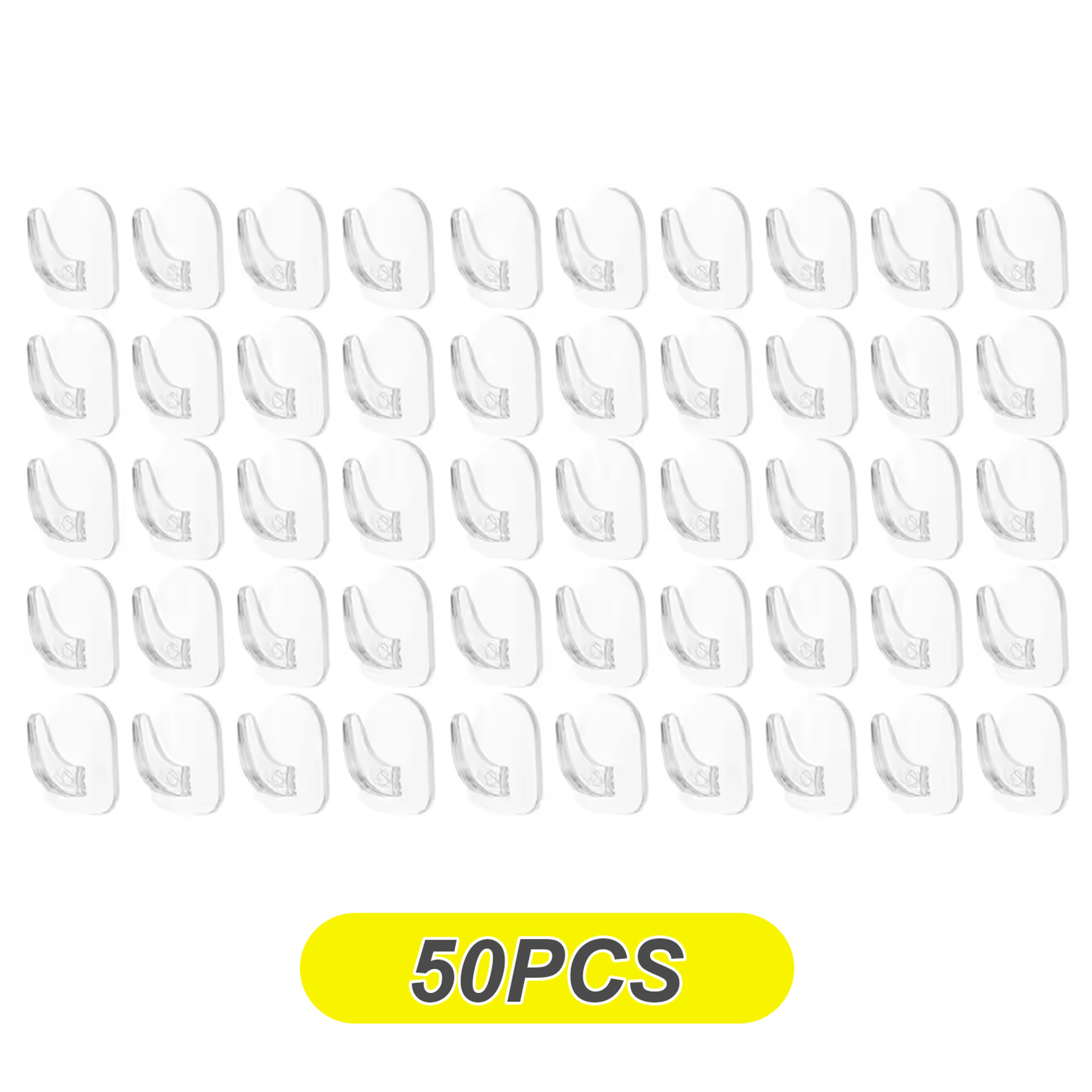 Mini Adhesive Hooks Transparent No Drill Storage Hooks For Cabinets Mirrors And Doors 8