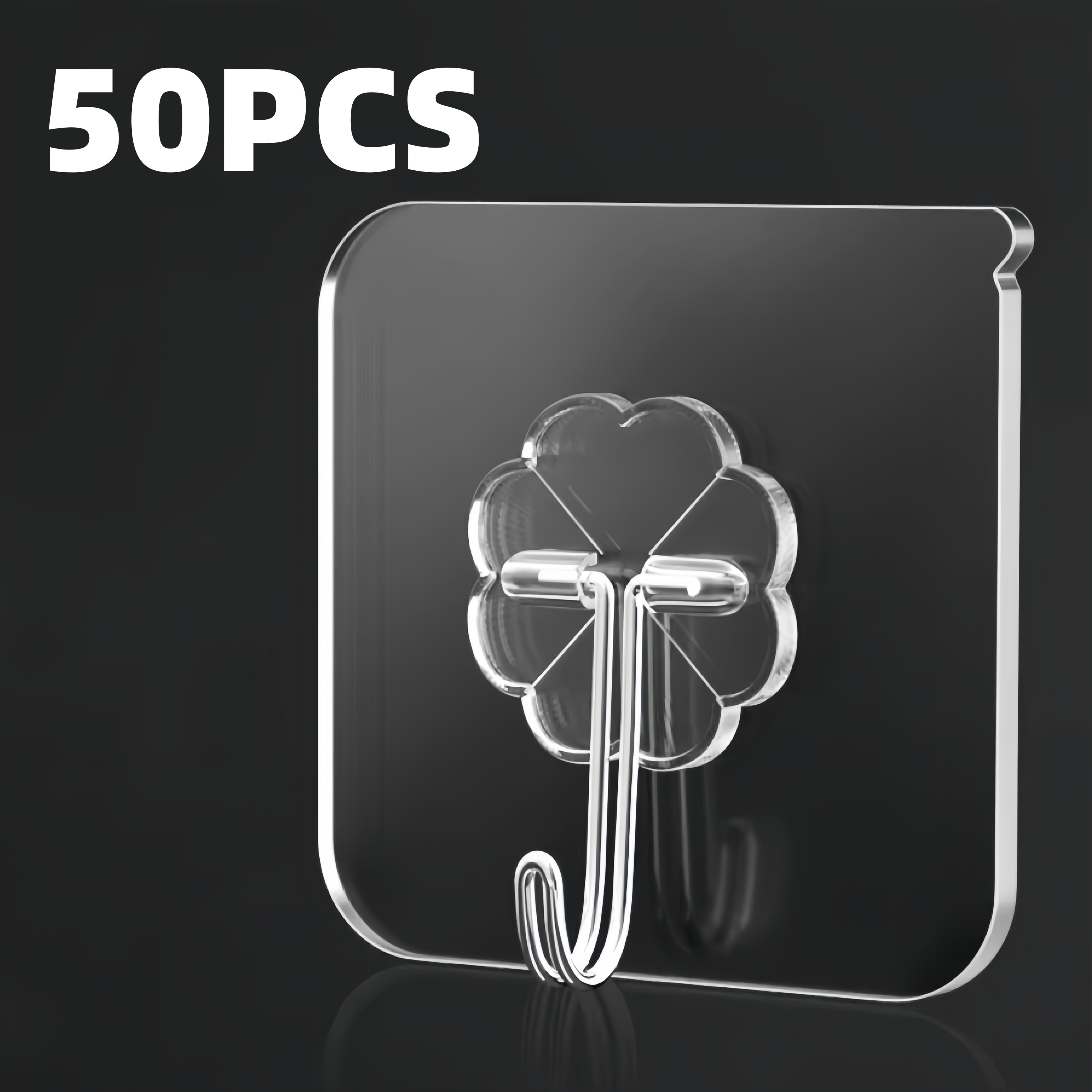 Strong Self Adhesive Transparent Wall Hooks With Stainless Steel Hook Core 8