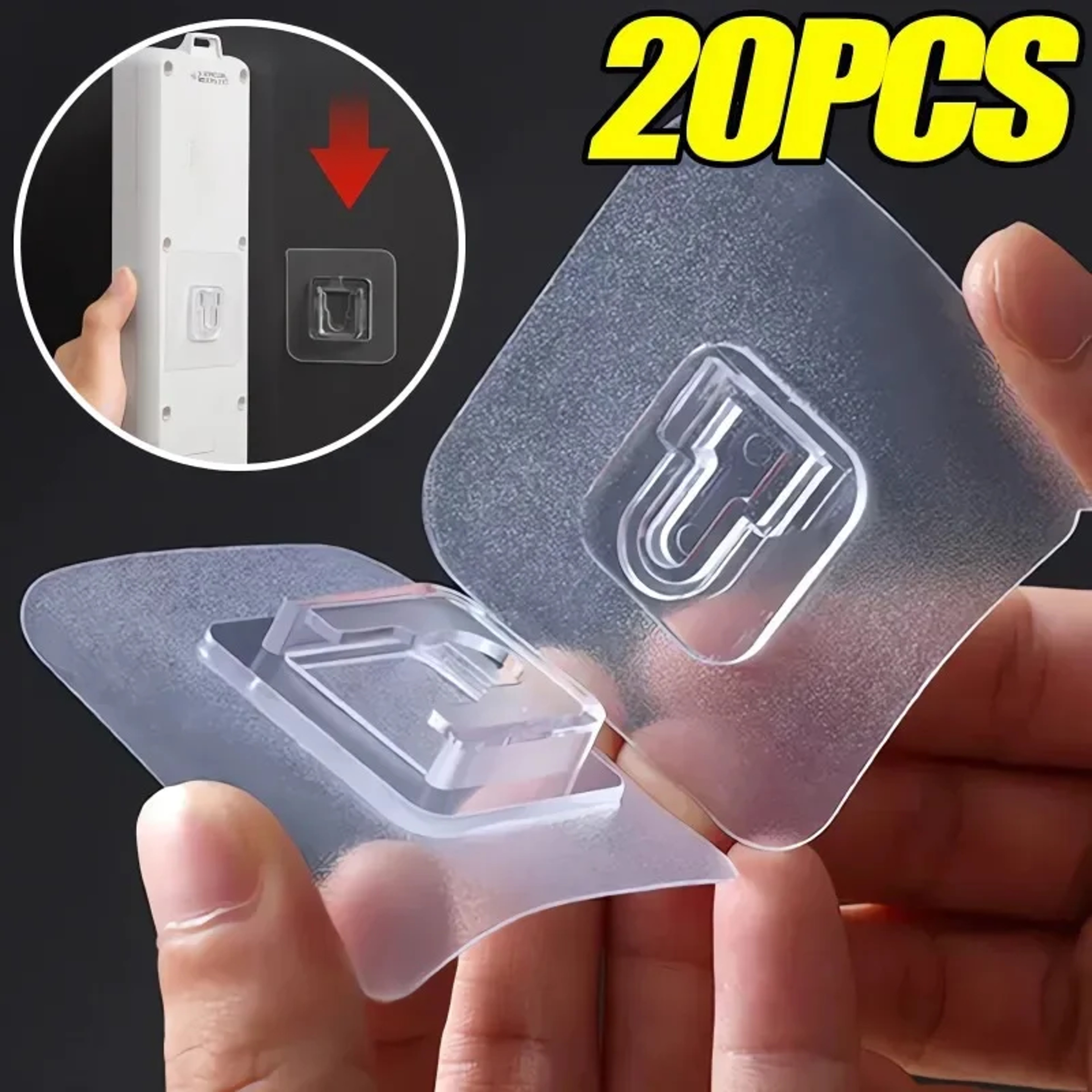 DoubleSided Transparent Adhesive Wall Hooks For Kitchen And Bathroom Storage 1