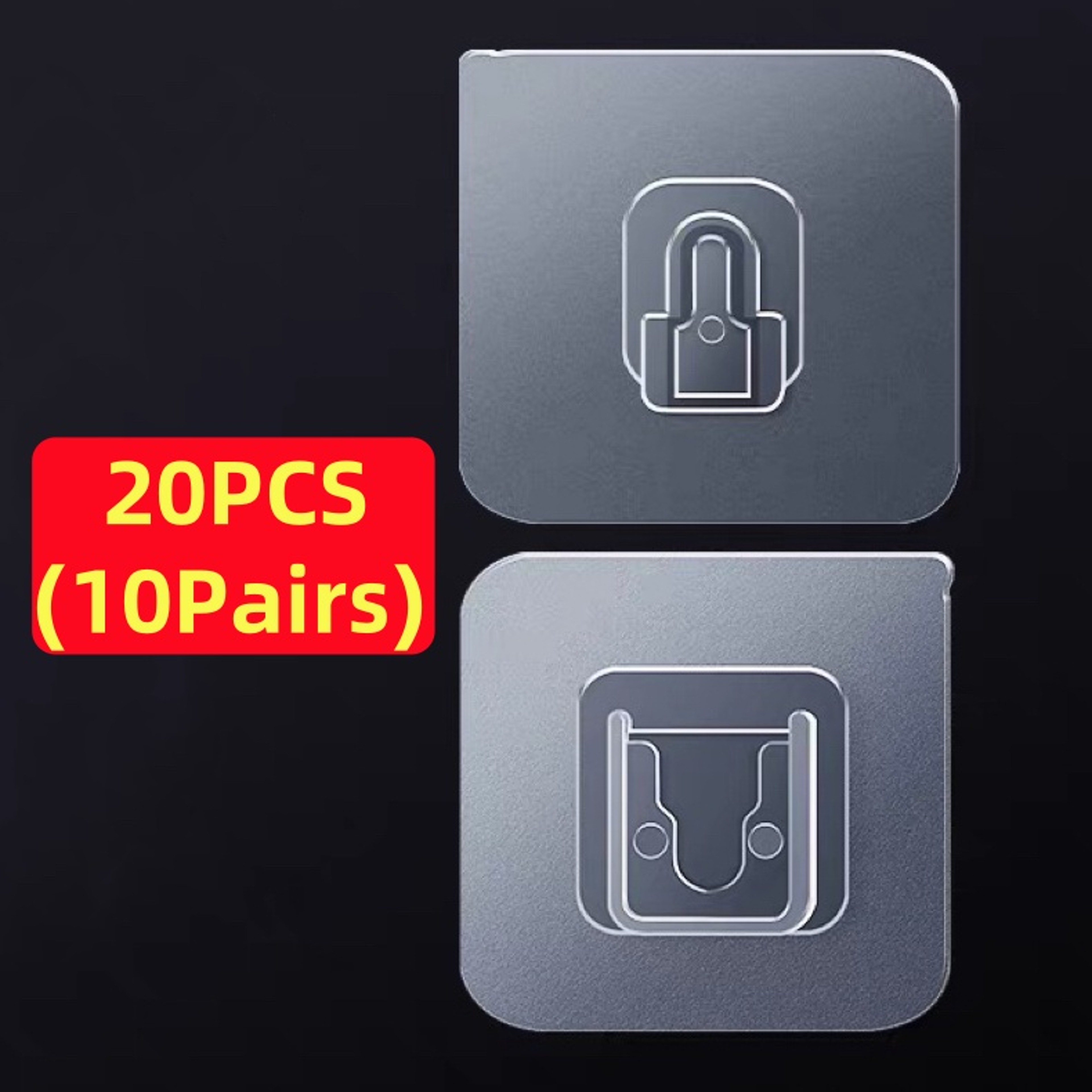 DoubleSided Adhesive Wall Hooks Traceless Invisible PVC Organizer Hooks 7