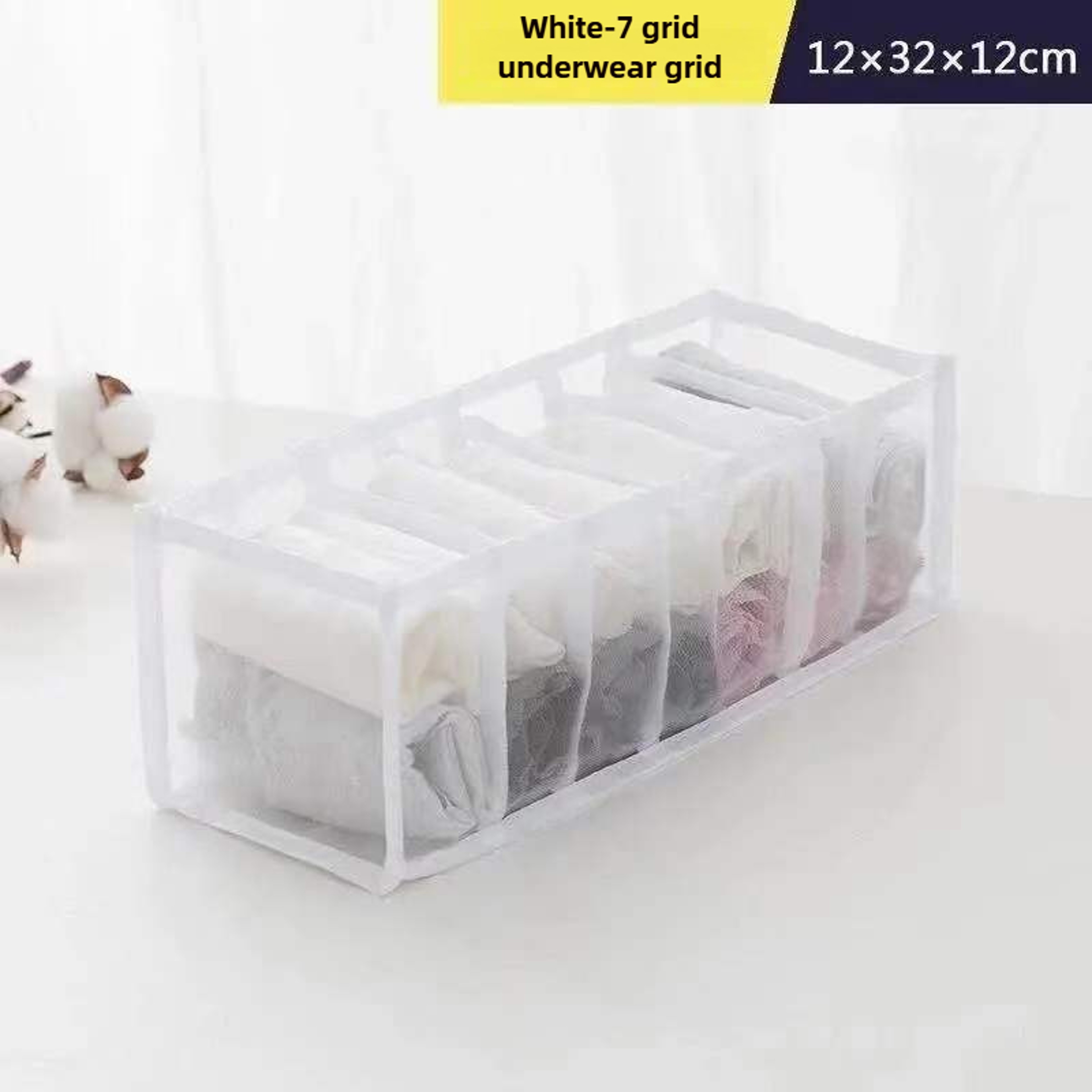 Foldable Mesh Underwear Drawer Organizer for Bras Socks and Closet Storage – view 11