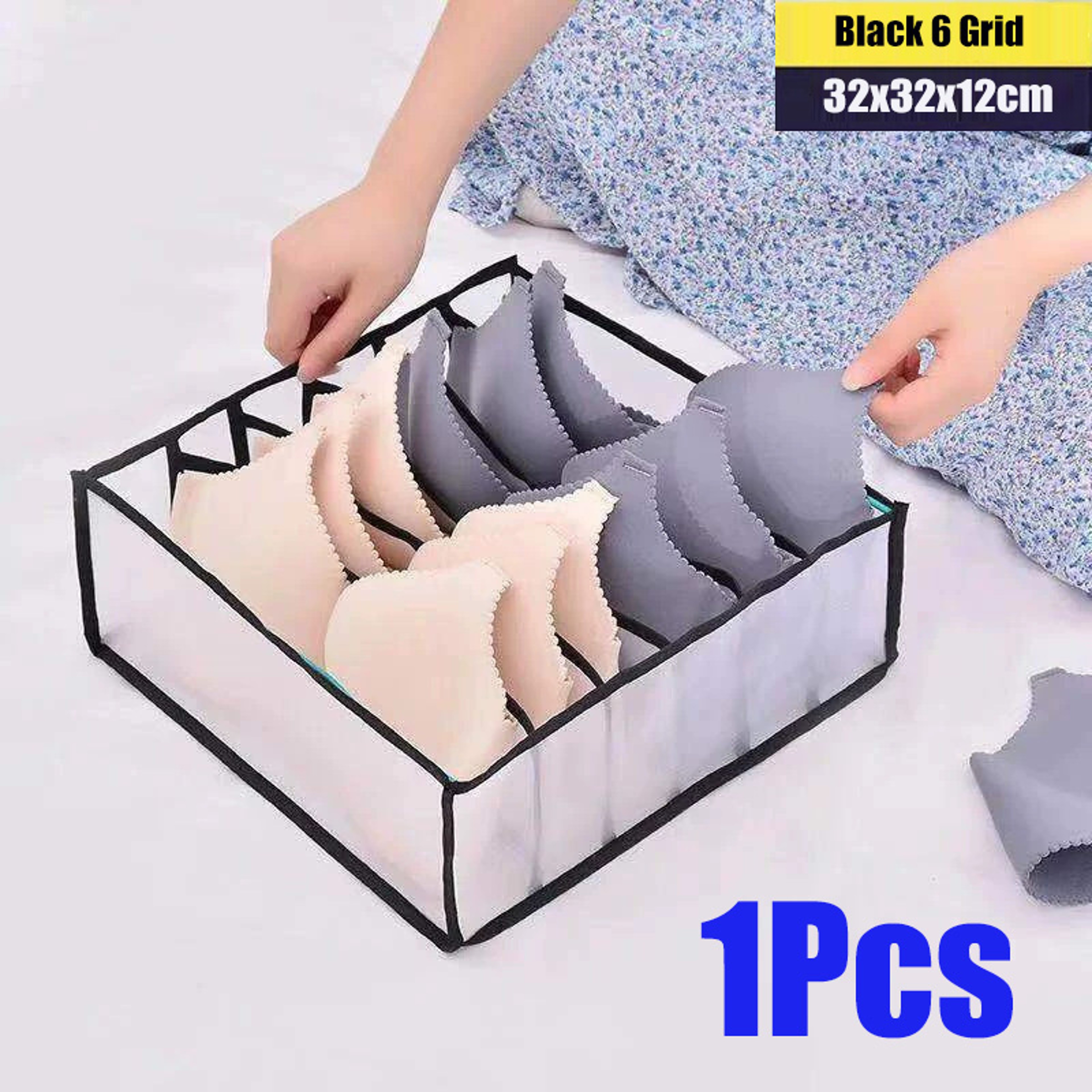 Foldable Underwear Drawer Organizer With Transparent Mesh Compartments 5
