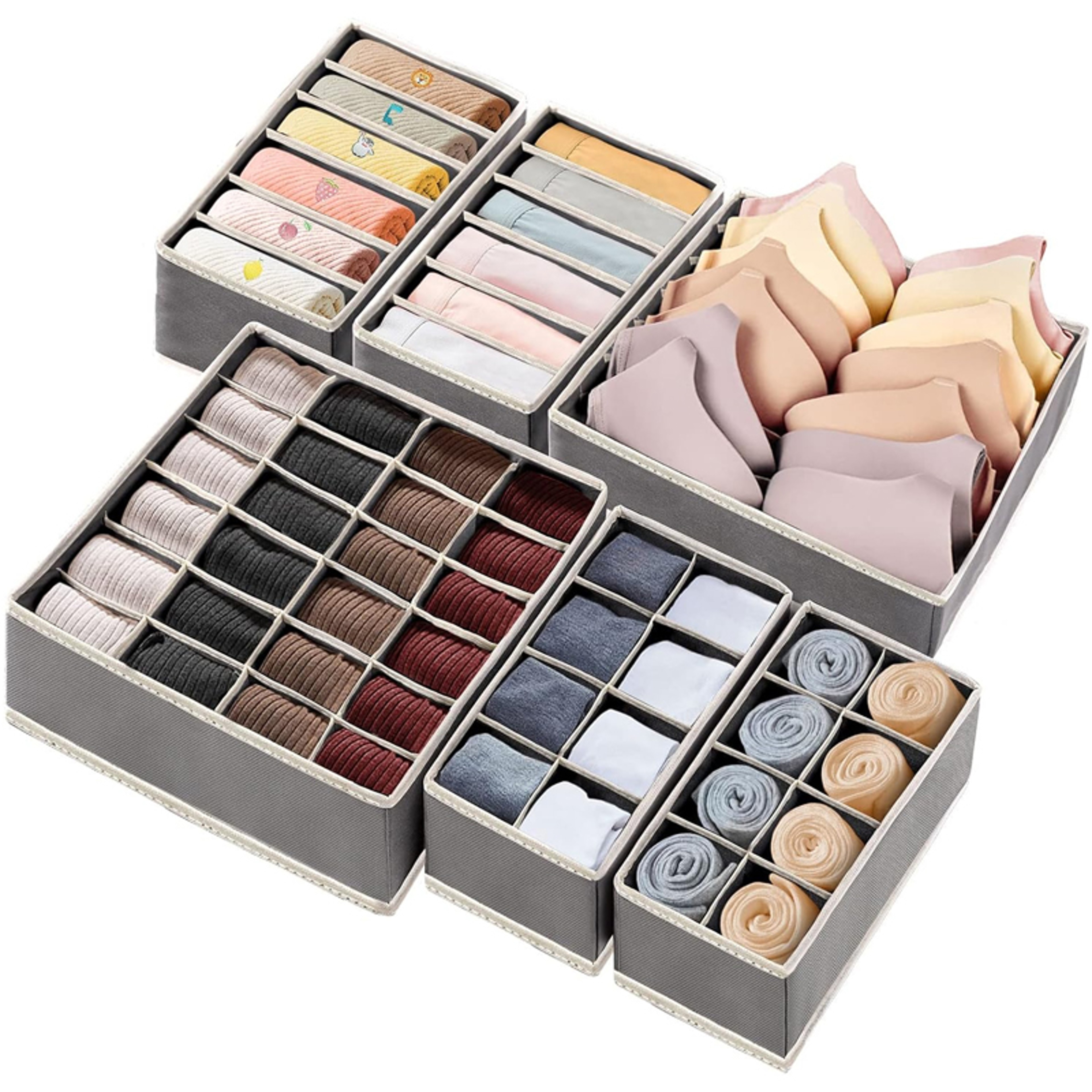 Underwear Drawer Organizer Foldable Non-Woven Storage Box with Compartments – view 1