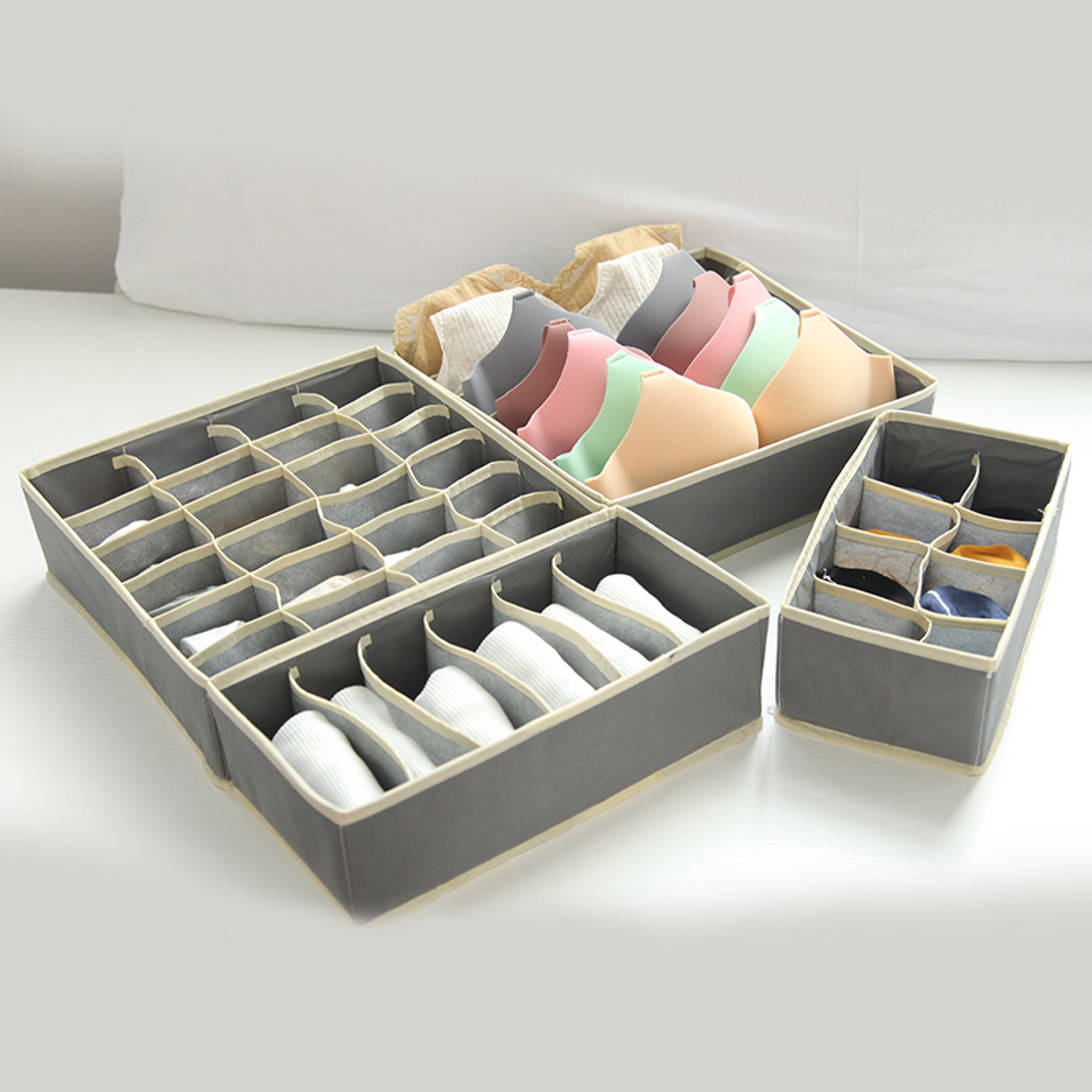Underwear Drawer Organizer Foldable Non-Woven Storage Box with Compartments – view 10