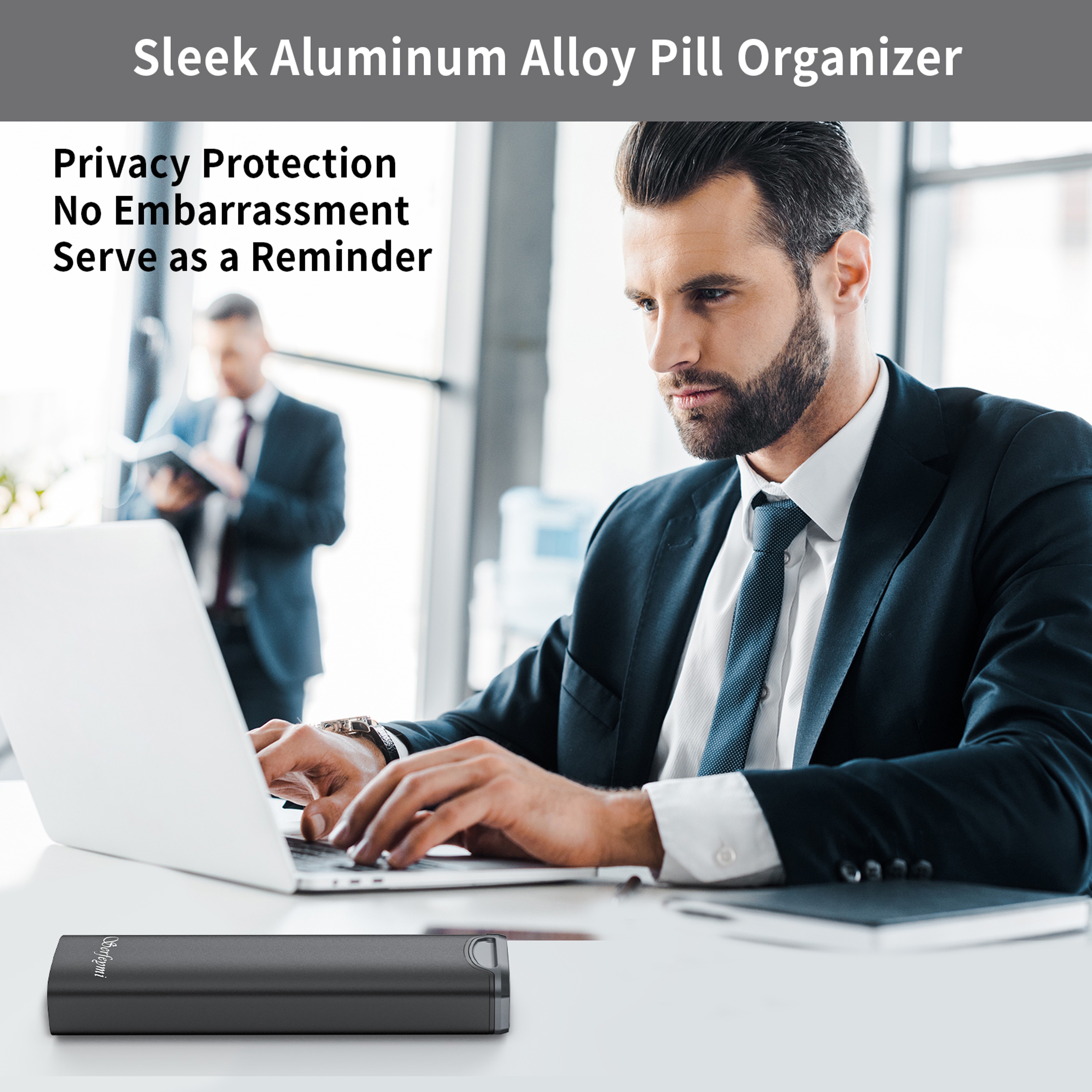 Metal 7Day Weekly Pill Organizer With Spare Gasket For Travel 3