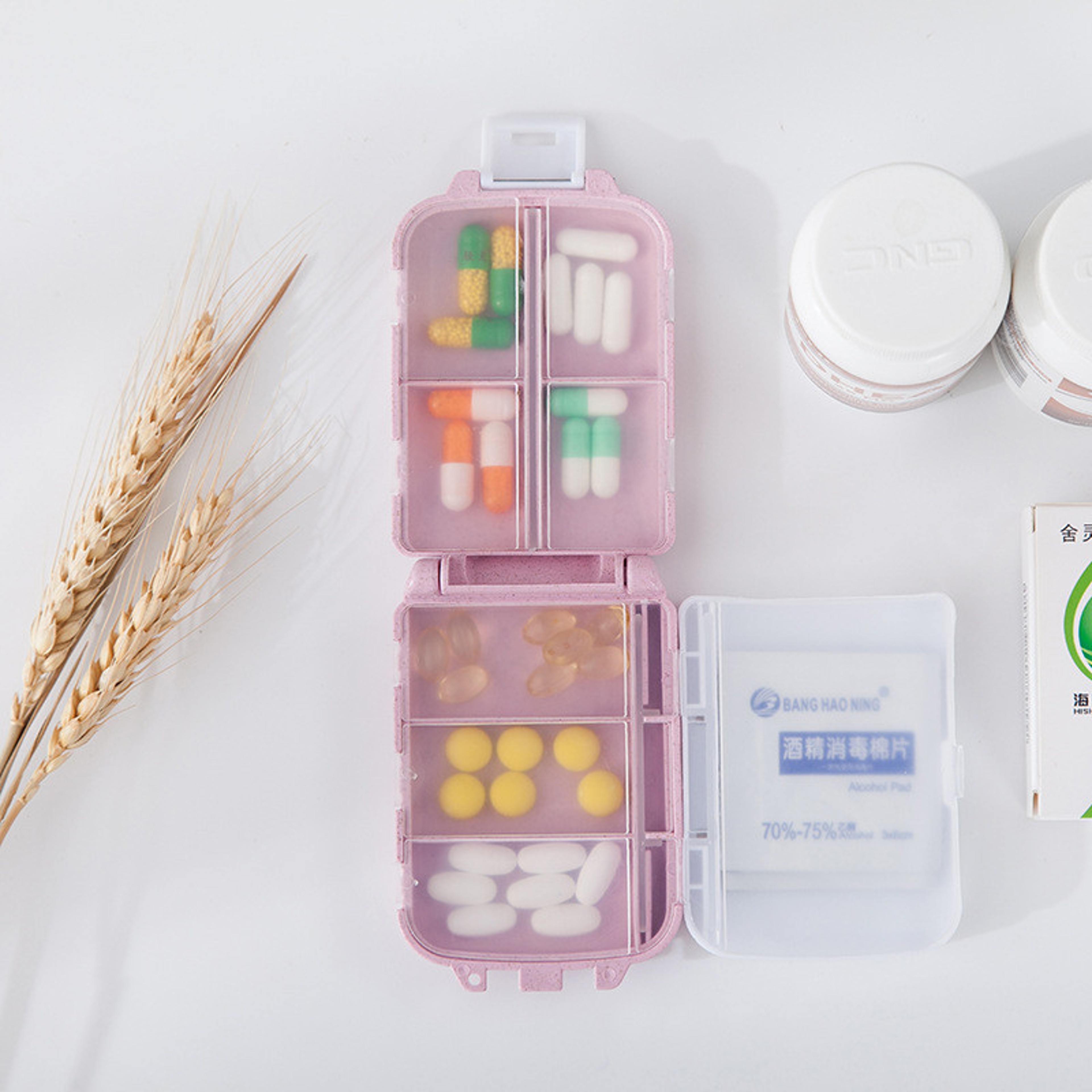 Weekly Pill Organizer With 8 Grids Portable Travel Pill Case 3