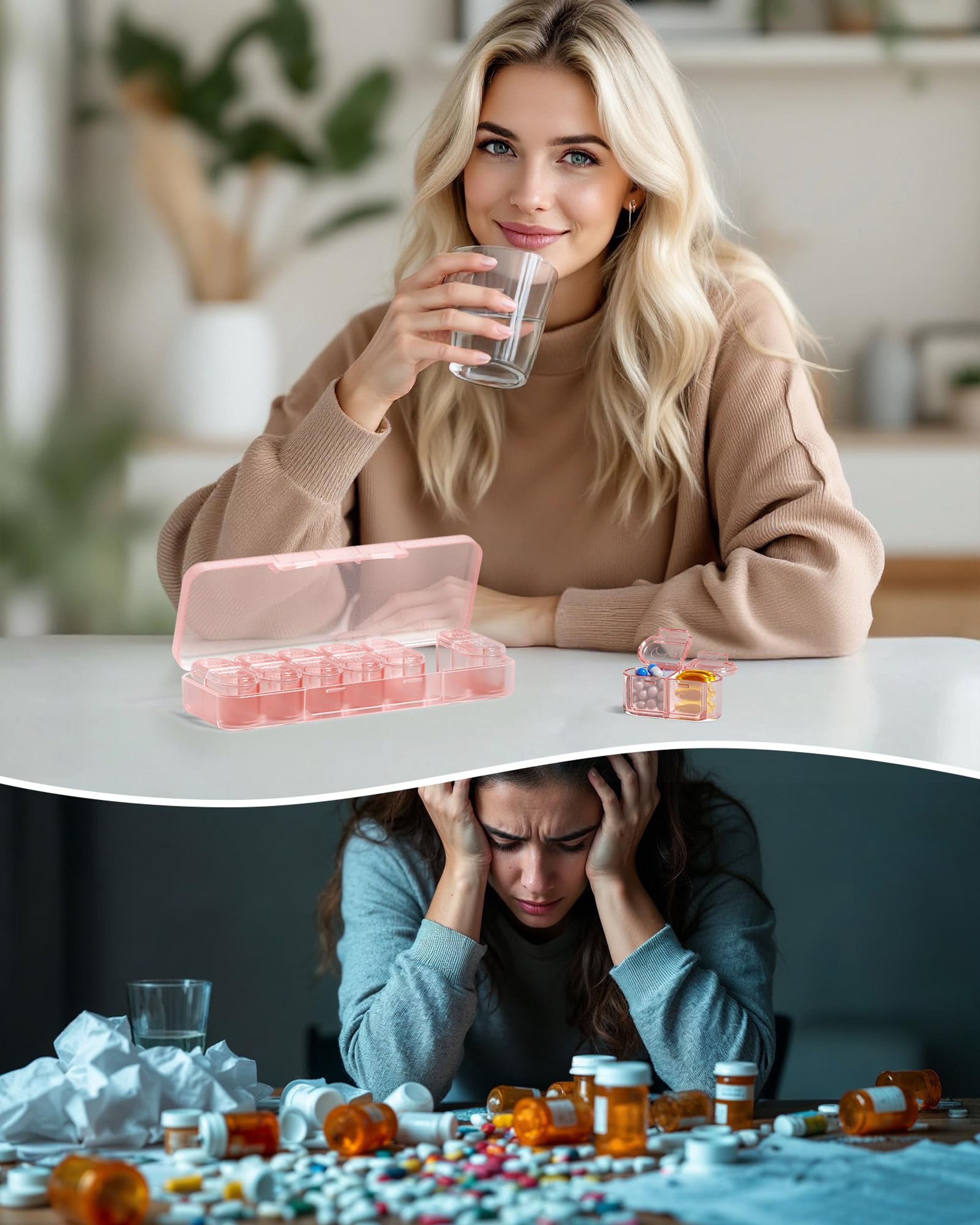 7 Day AM PM Pill Organizer With Large Compartments And Secure Latch 5