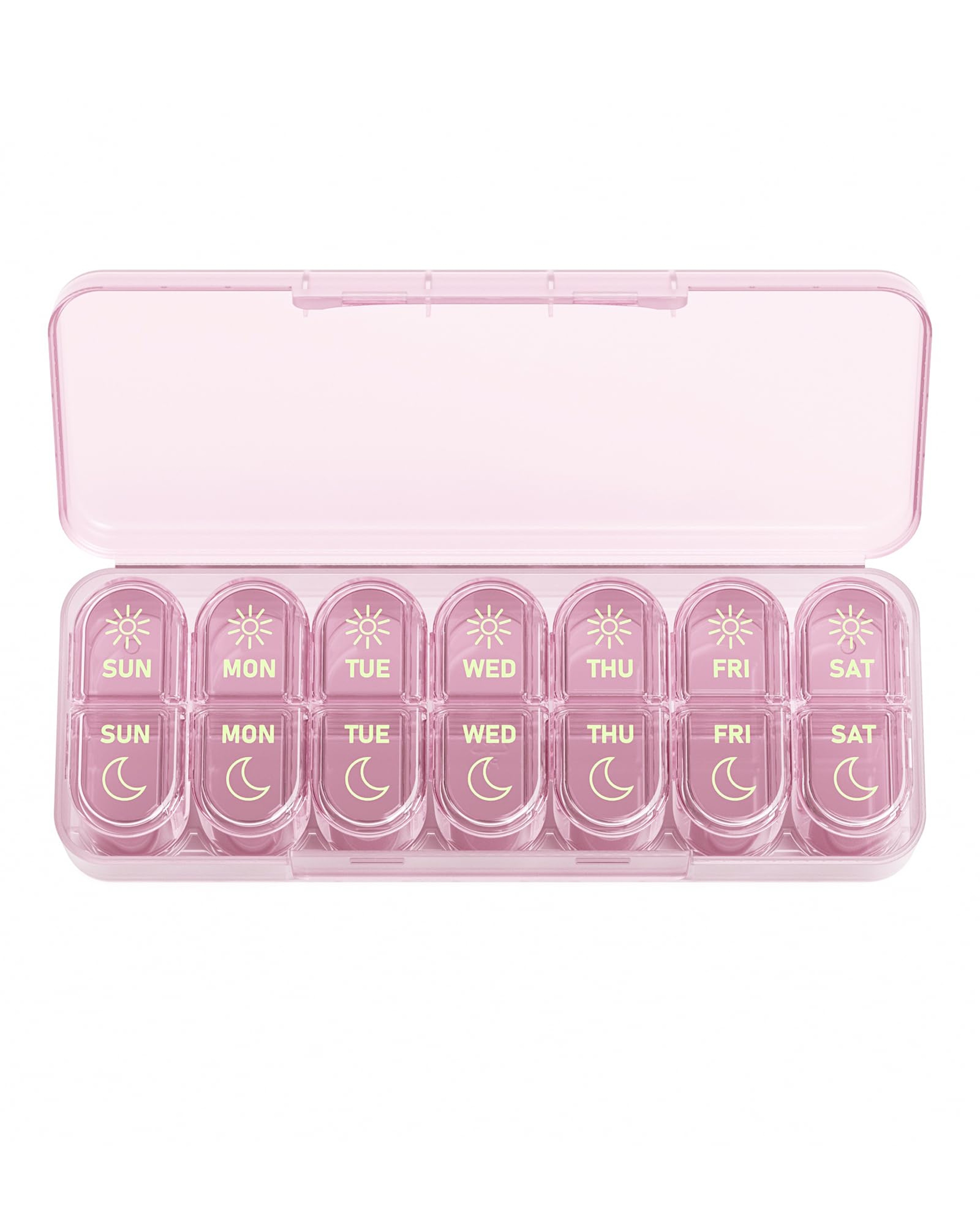 7 Day AM PM Pill Organizer With Large Compartments And Secure Latch 9