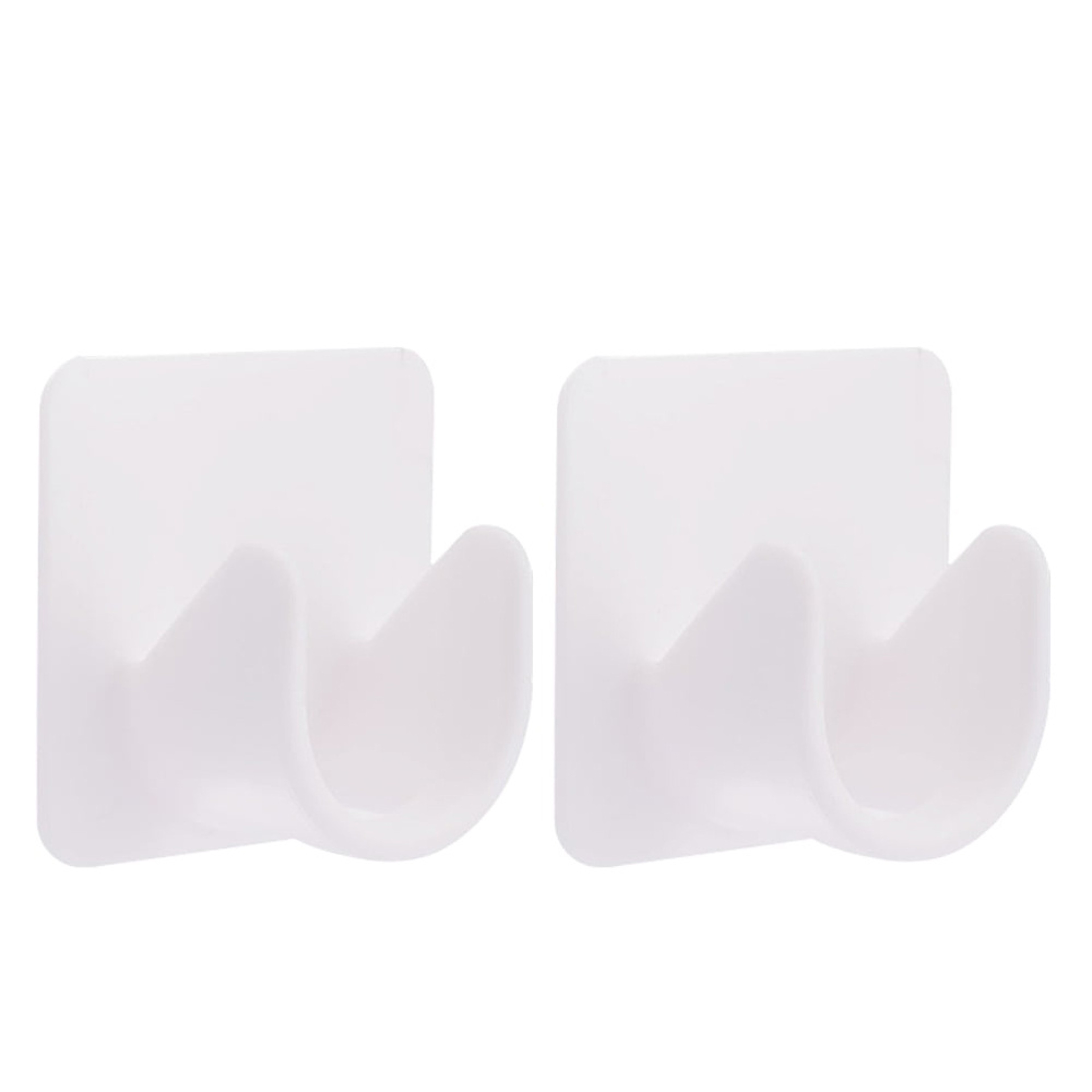 SelfAdhesive Adjustable Curtain Rod Hooks NoDrill Mounting Brackets 2 Pack 0
