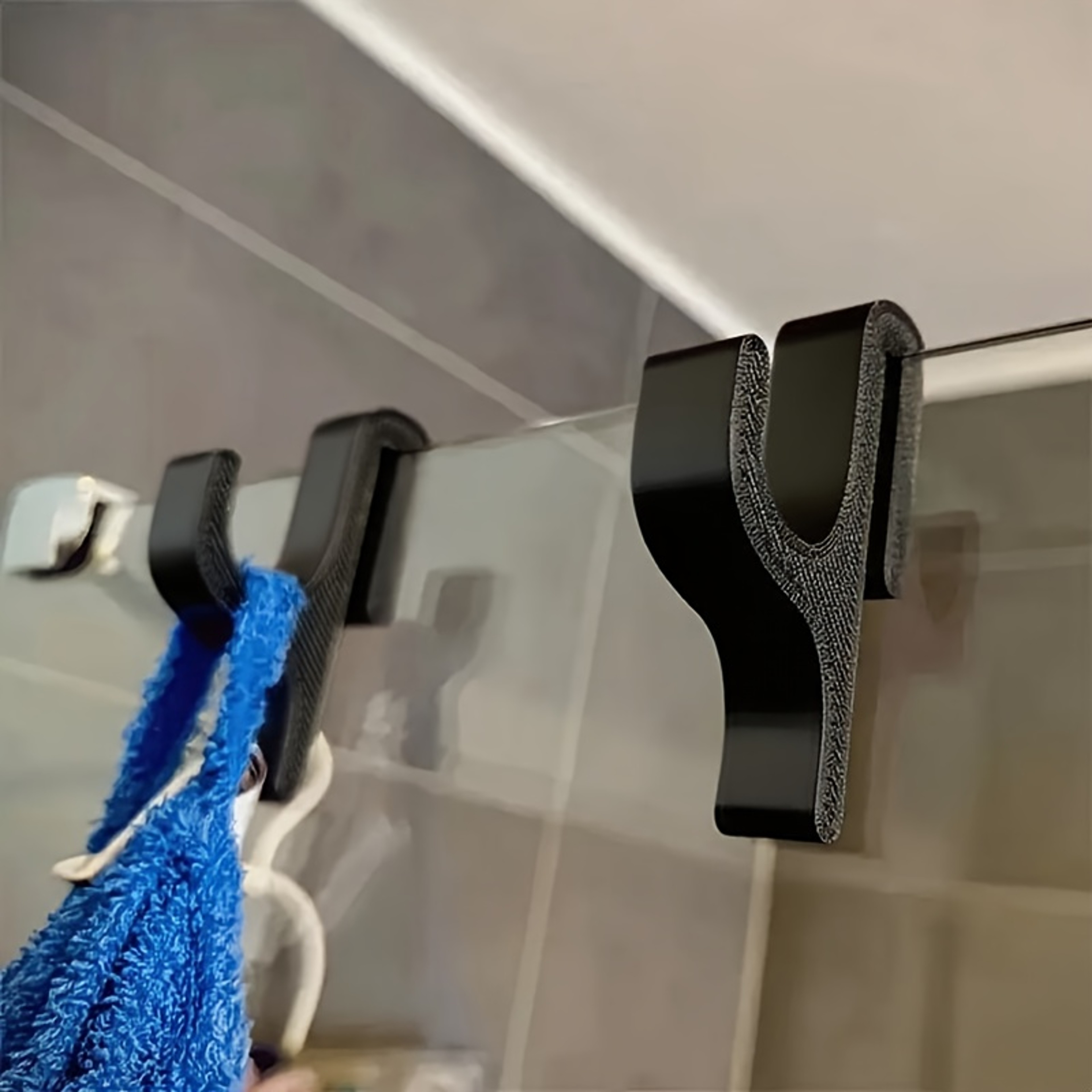 No Drill Shower Door Hook for 8mm Frameless Glass Towel and Bathrobe Storage – view 3