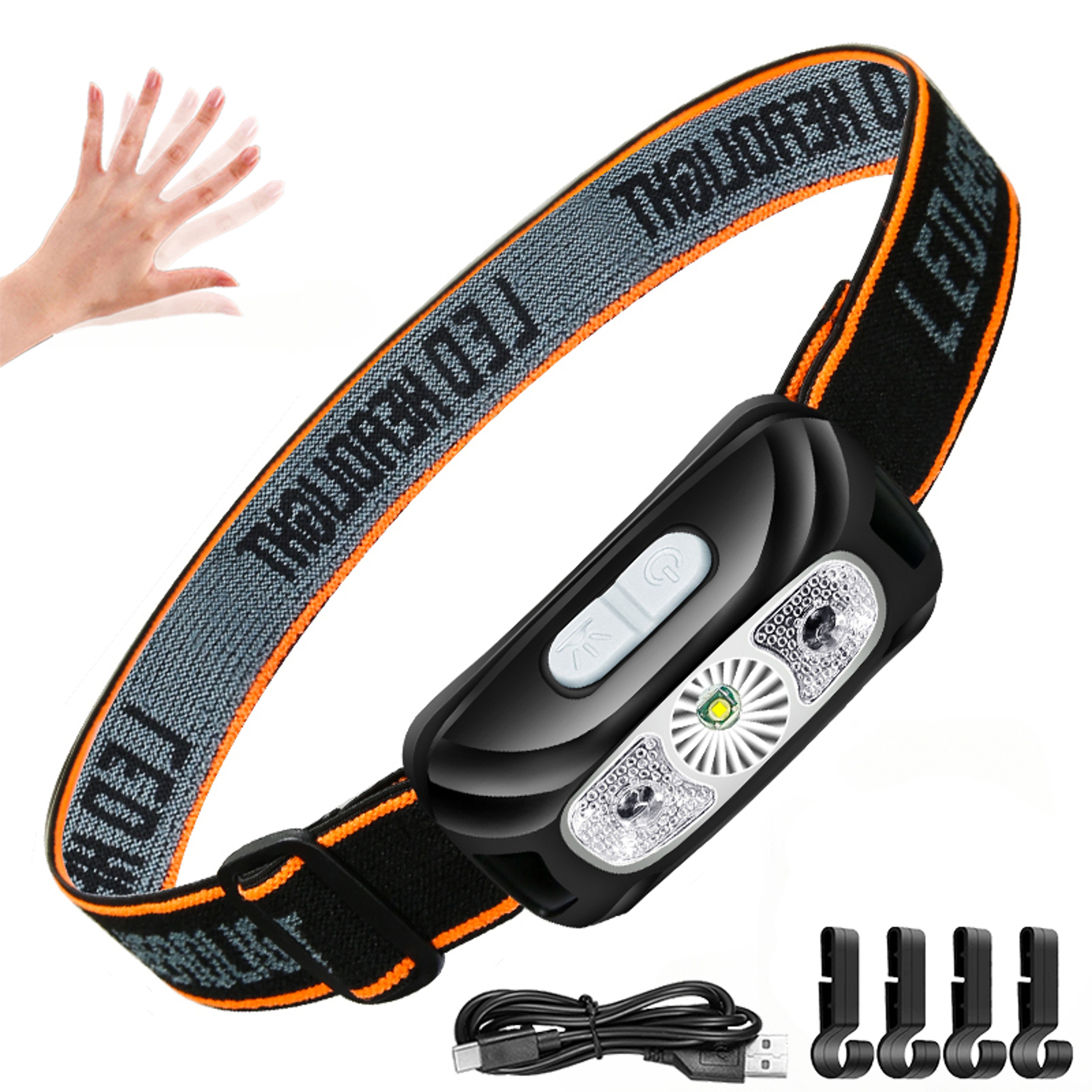Rechargeable COB LED Sensor Headlamp With USB Charging And Waterproof Design 4